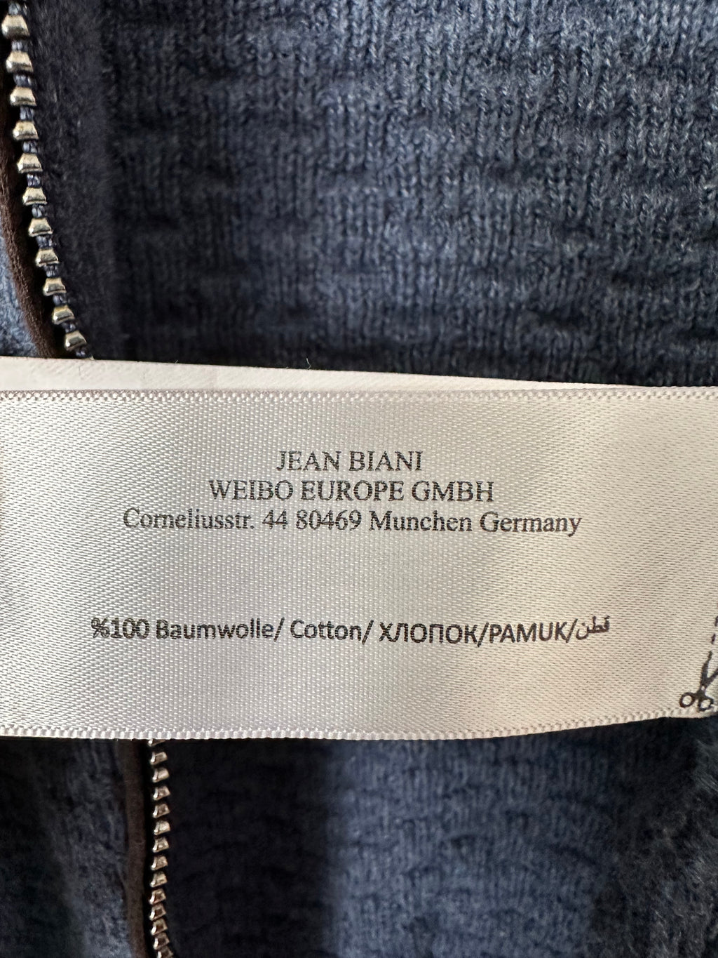 Jean Biani Strick-Cardigan, Gr. S, Blau, Sehr guter Zustand, Reißverschluss