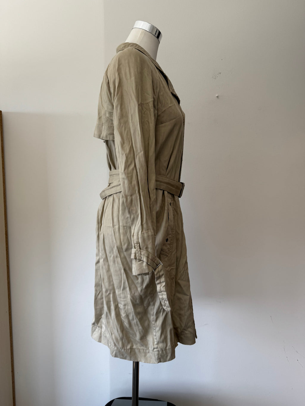 G-Star RAW Minor Loose Trench Coat, Lyocell, Light Beige, Size M, Like New