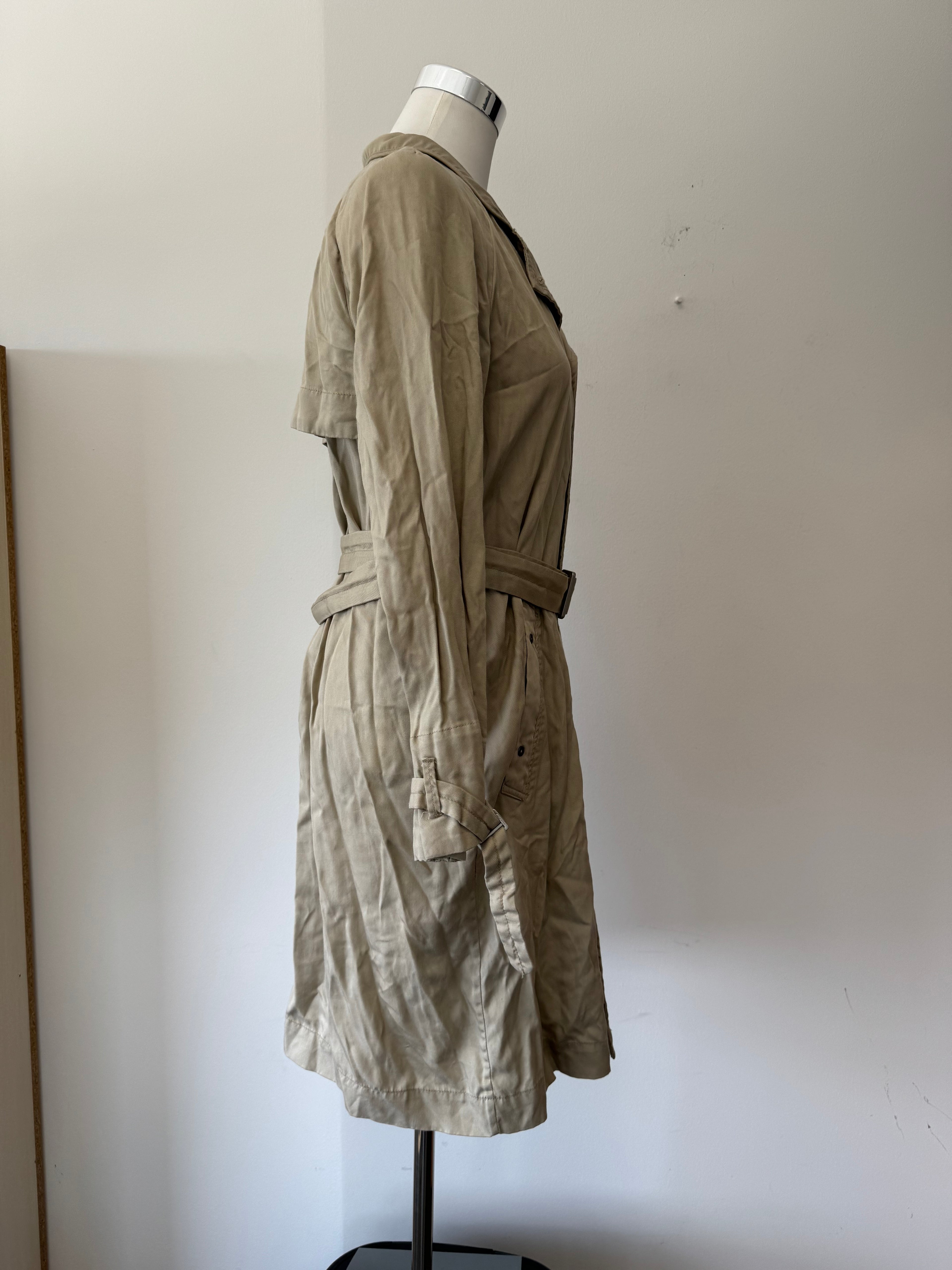 G-Star RAW Minor Loose Trench Coat, Lyocell, Light Beige, Size M, Like New
