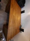 Großer Schreibtisch Eiche Massiv, 150×80 cm, 5 Schubladen, Matt, Sehr Gut