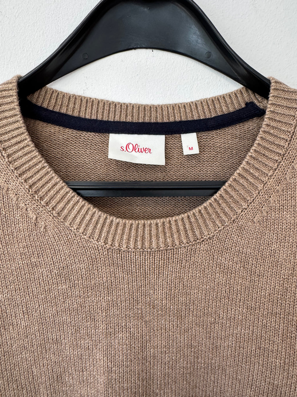 s.Oliver Crew-Neck Pullover Beige Size M – Very Good, 100% Cotton