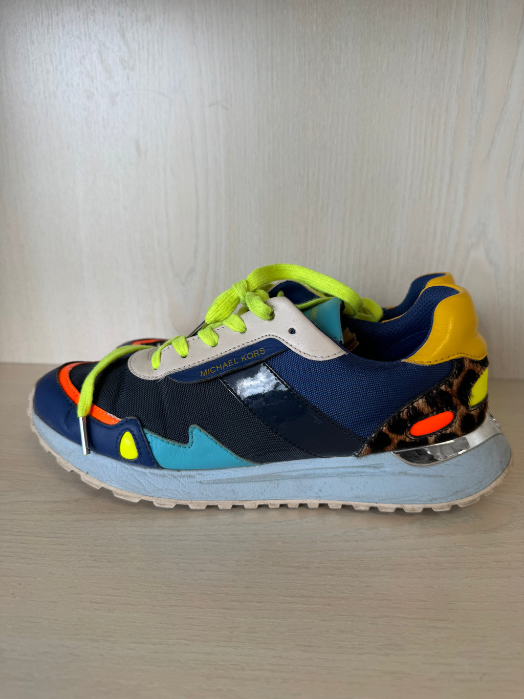Michael Kors Hattie Mixed-Media Trainer Women’s US 9 – Multicolour, Good Condition