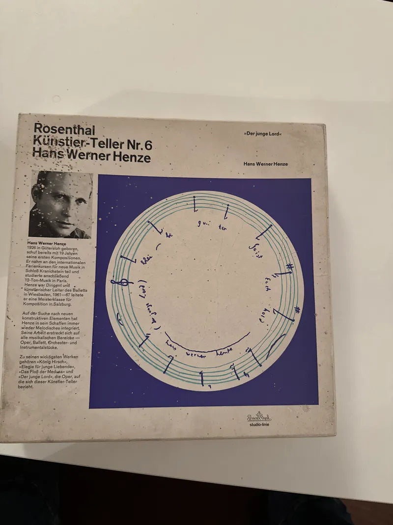 Rosenthal Studio-Line Artist Plate No.6 Hans Werner Henze, Like New, Limited Edition