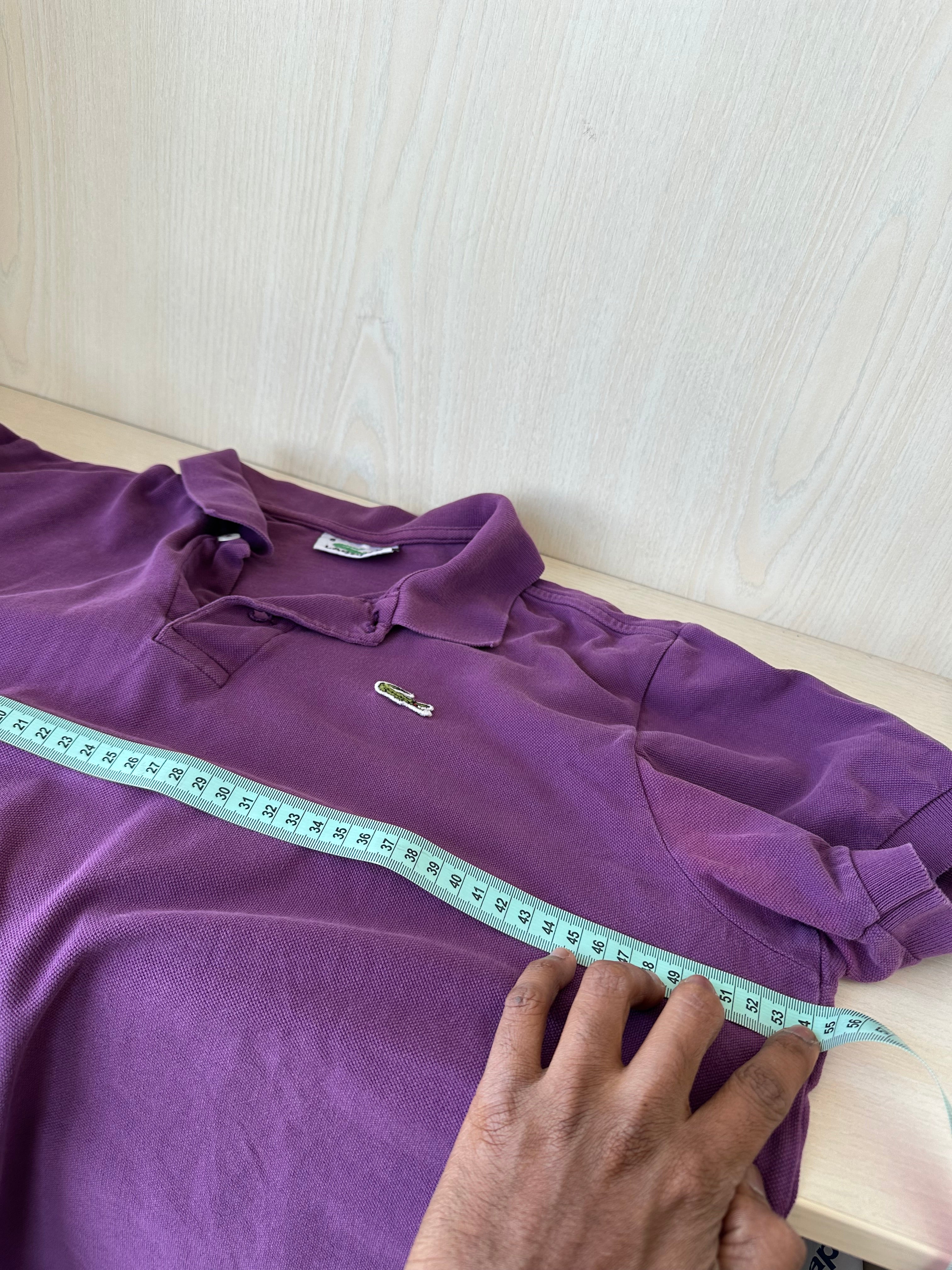 Lacoste L.12.12 Polo Herren Gr. 5 (XL) Lila Baumwolle Piqué, guter Zustand