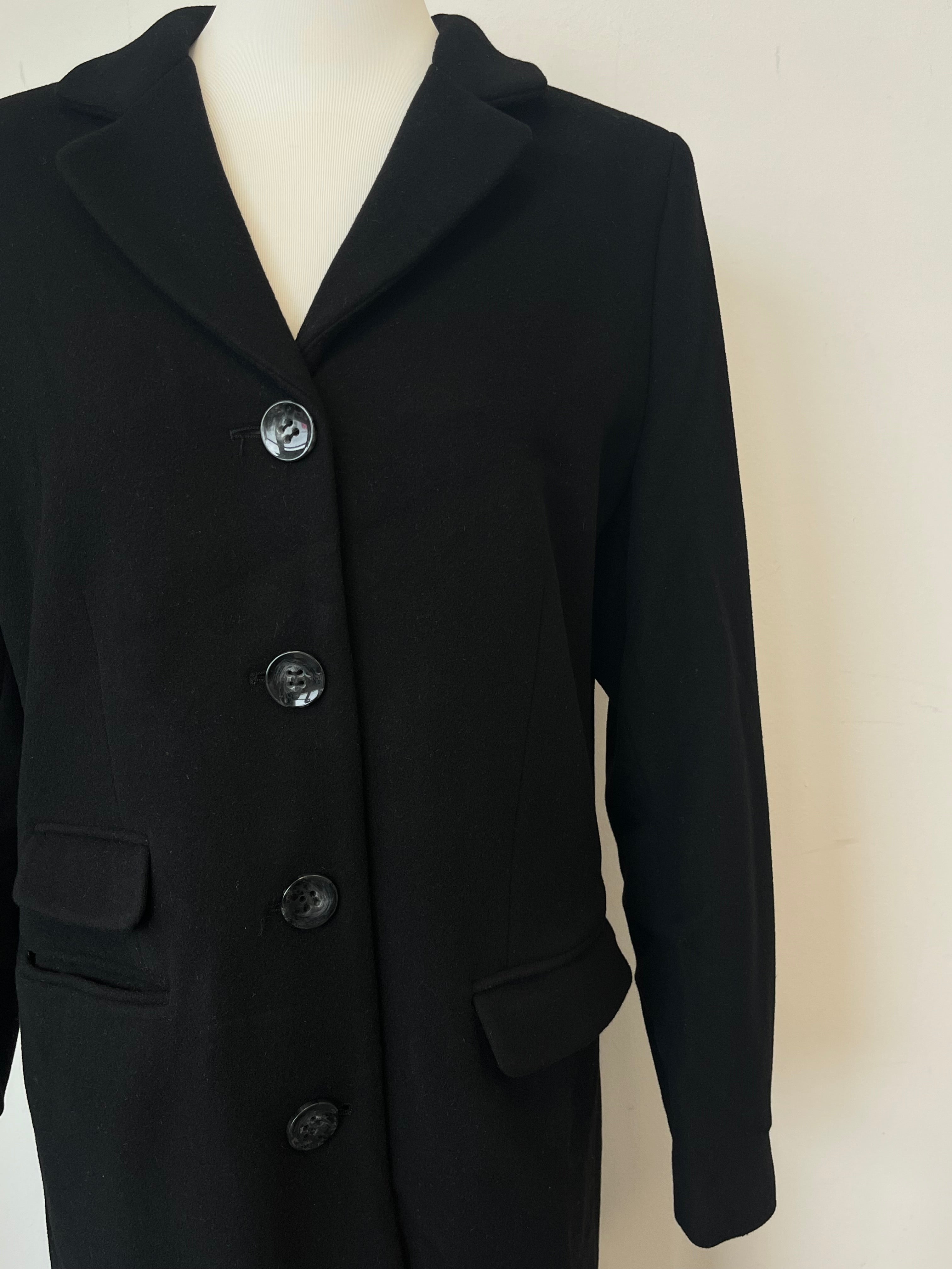 The Newhouse Classic Flauschi Damenmantel Schwarz Wolle Kaschmir Gr. 42 Sehr Gut