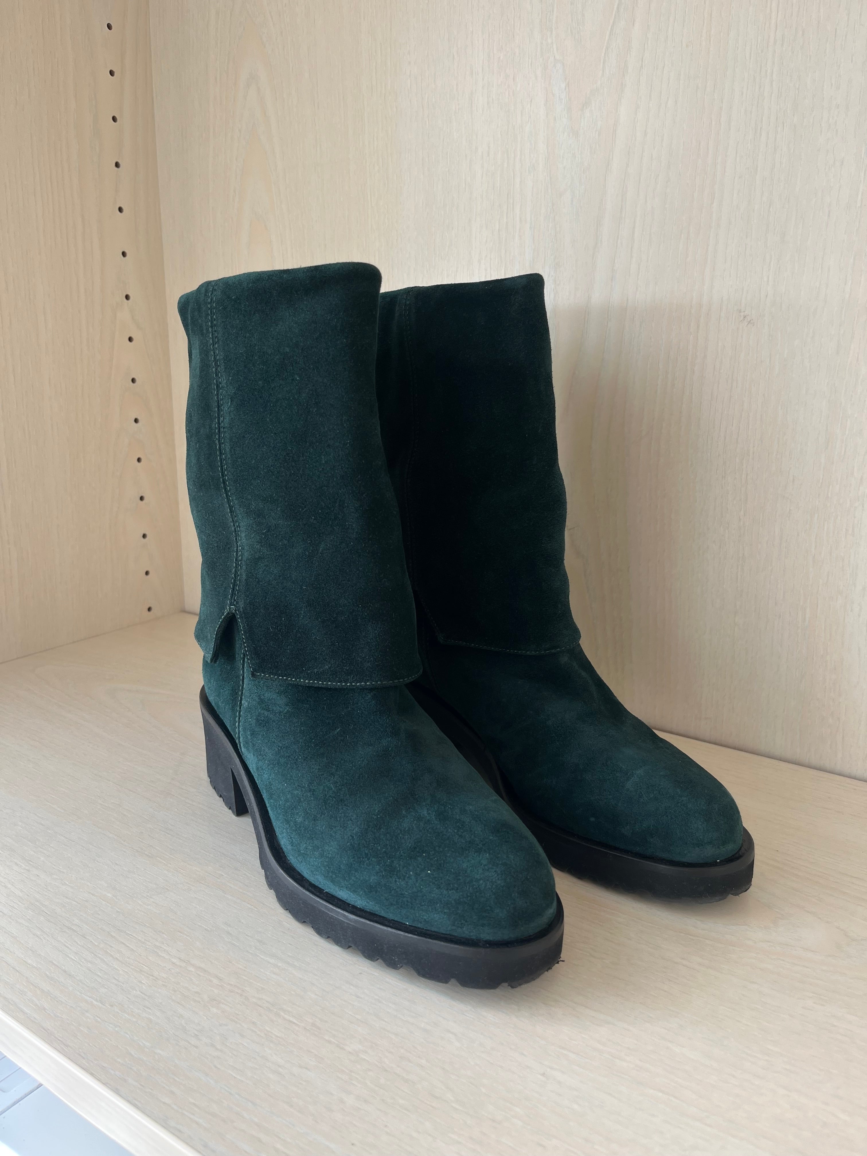 Giorgio Fabiani Stiefeletten Grün Wildleder 37.5 EU Sehr Gut