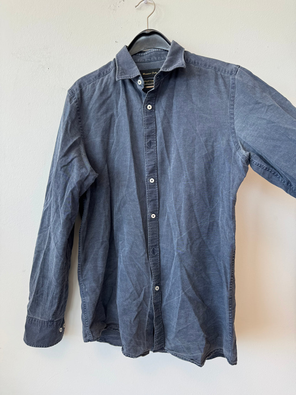 Massimo Dutti Denim Long Sleeve Shirt Dark Blue M Good Condition