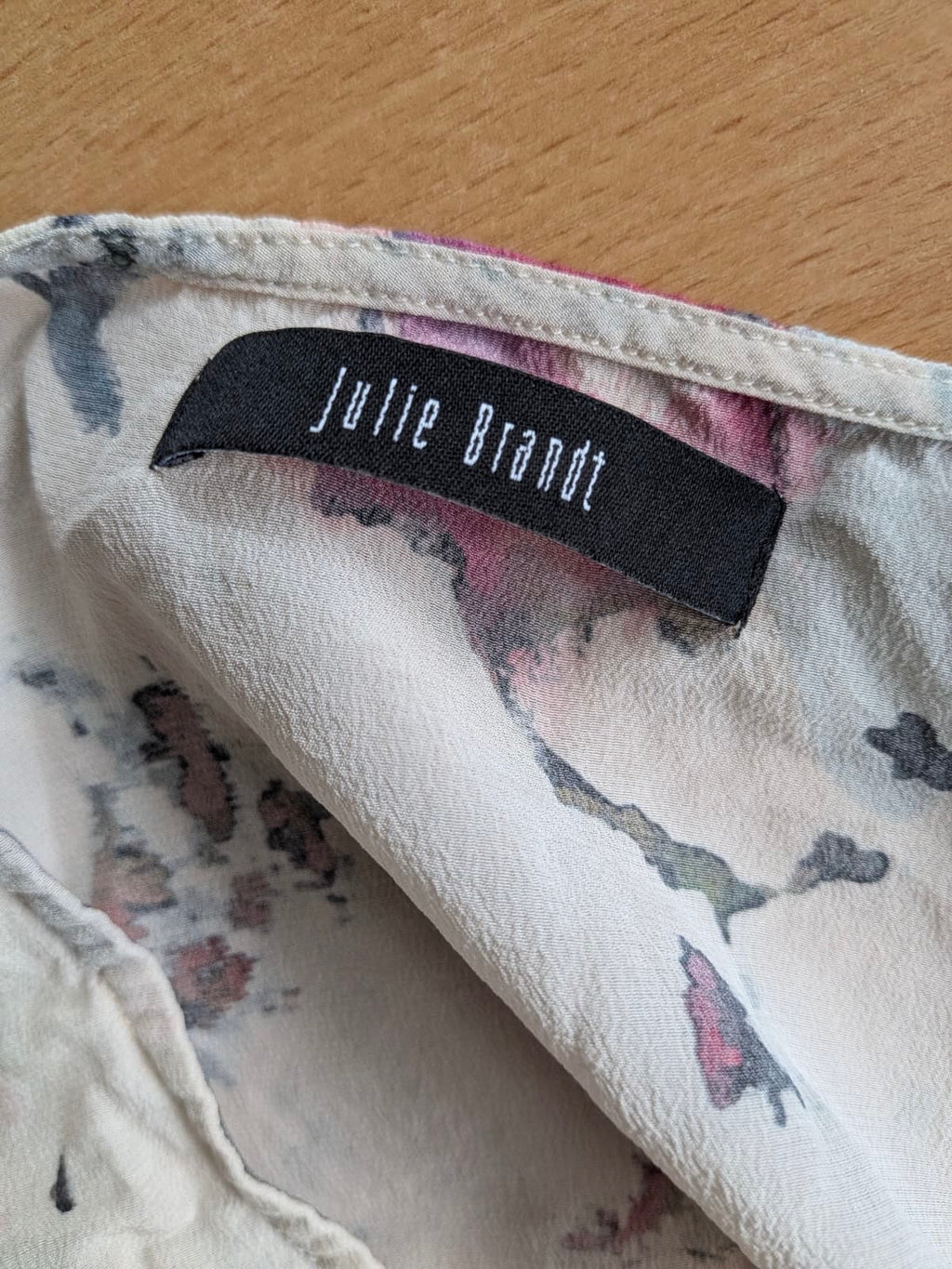 Julie Brandt Mari Dress – 100% Silk, Multicolor Floral, Size 38, Good Condition