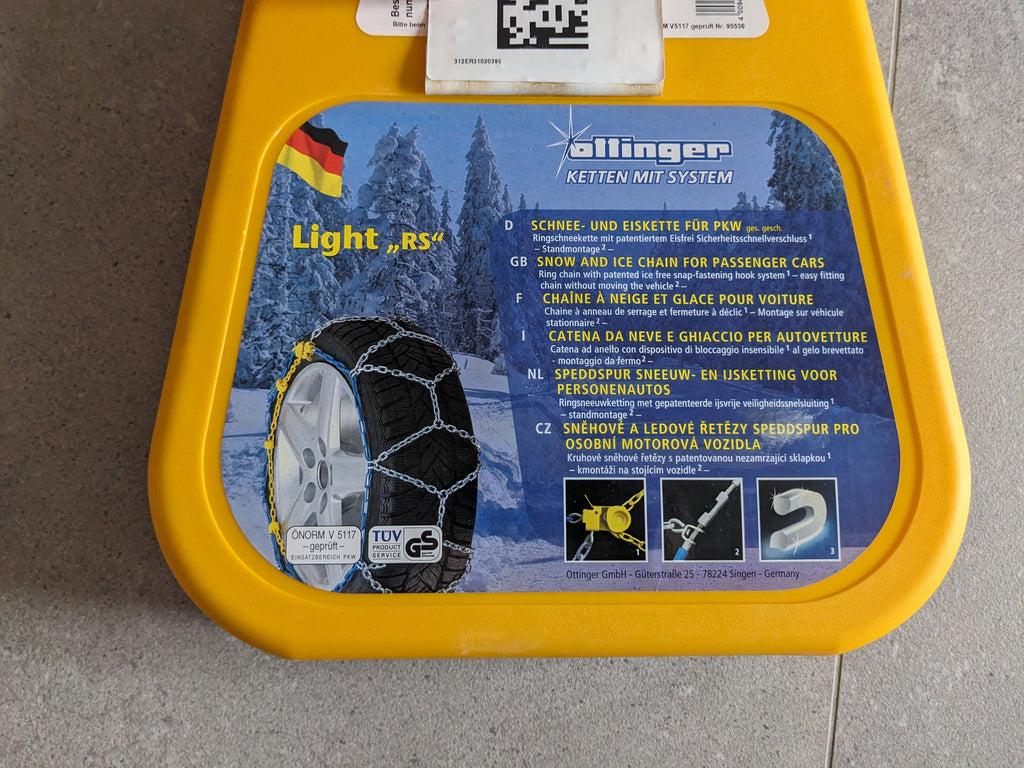 Ottinger Light RS Schneeketten Gr. RS xx, neuwertig, Hartschalenkoffer