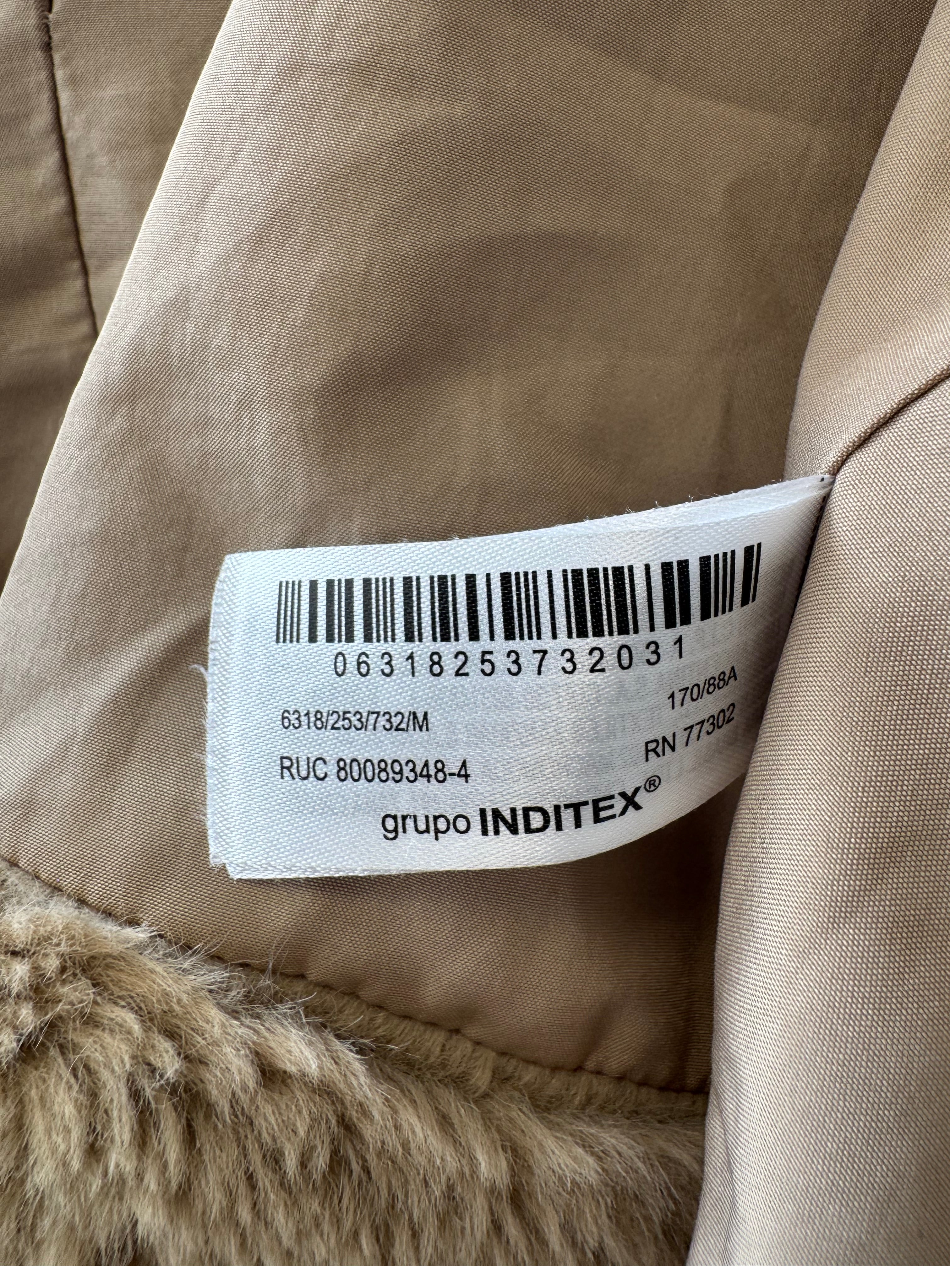 Zara Teddy Coat – Faux Fur, Beige, Size M, Very Good Condition