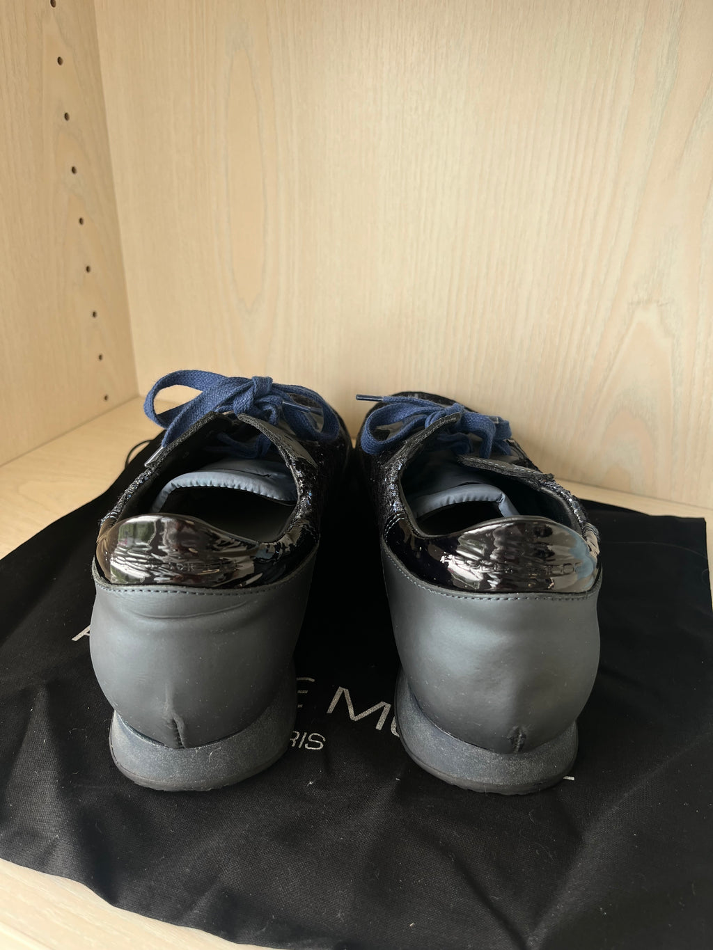 Philippe Model Paris Glitter Sneaker – Black/Silver, EU 40, Very Good Condition