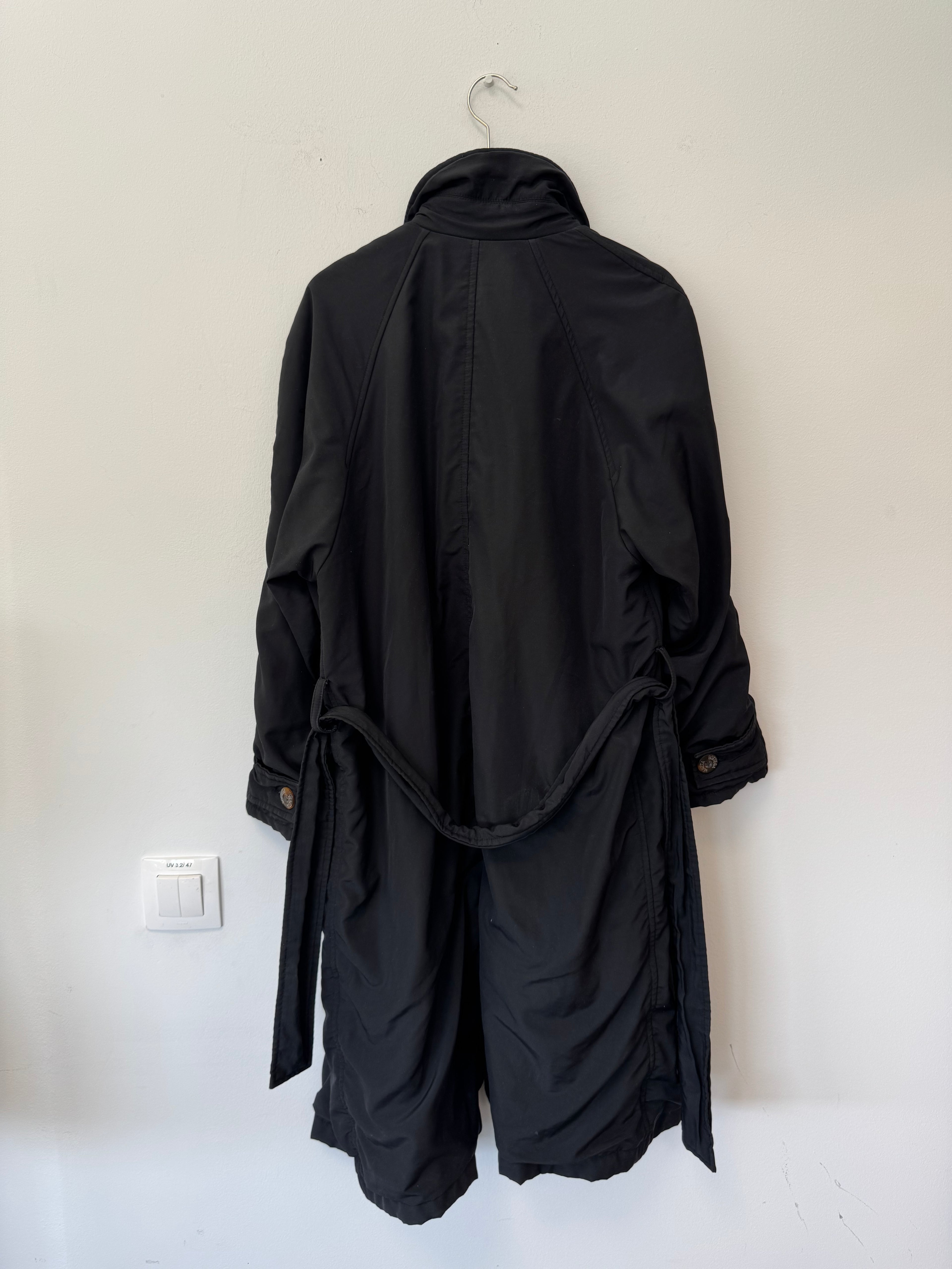 Bottega Veneta Trench Coat Black Small Cotton Blend Poor Condition