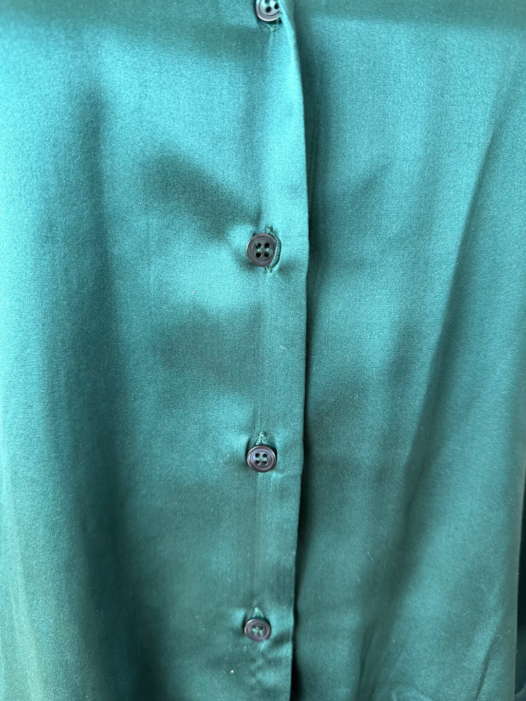 Amanda Uprichard Seiden/Satin Bluse – XS/P, Smaragdgrün, Sehr guter Zustand