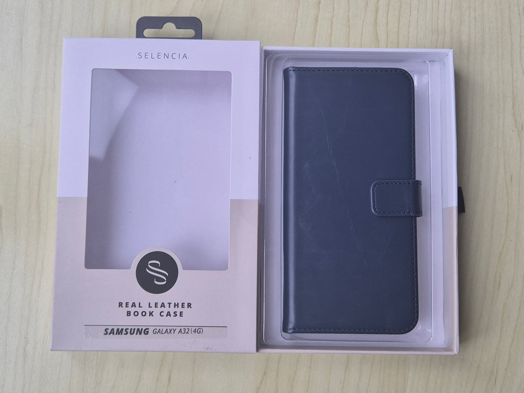 Selencia Echtleder Book Case Samsung Galaxy A32 Dunkelblau – wie neu