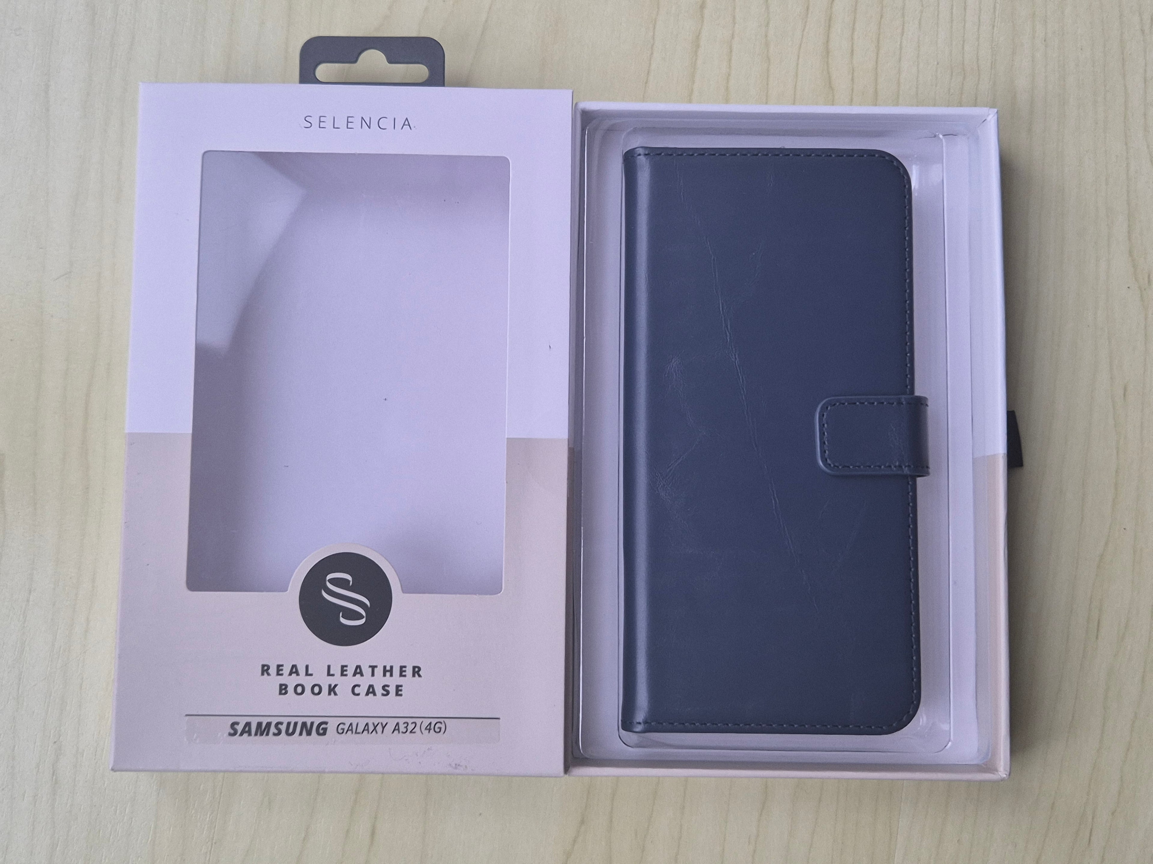 Selencia Echtleder Book Case Samsung Galaxy A32 Dunkelblau – wie neu