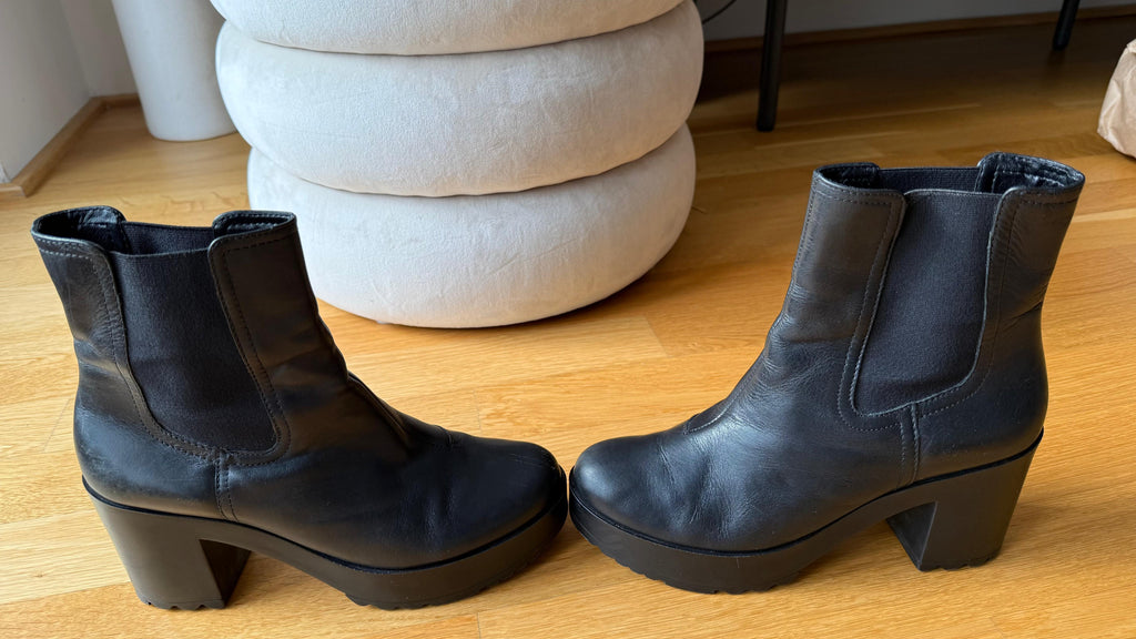 San Marina Chelsea Stiefeletten | Leder | Schwarz | Blockabsatz | Gr. 39 | Guter Zustand