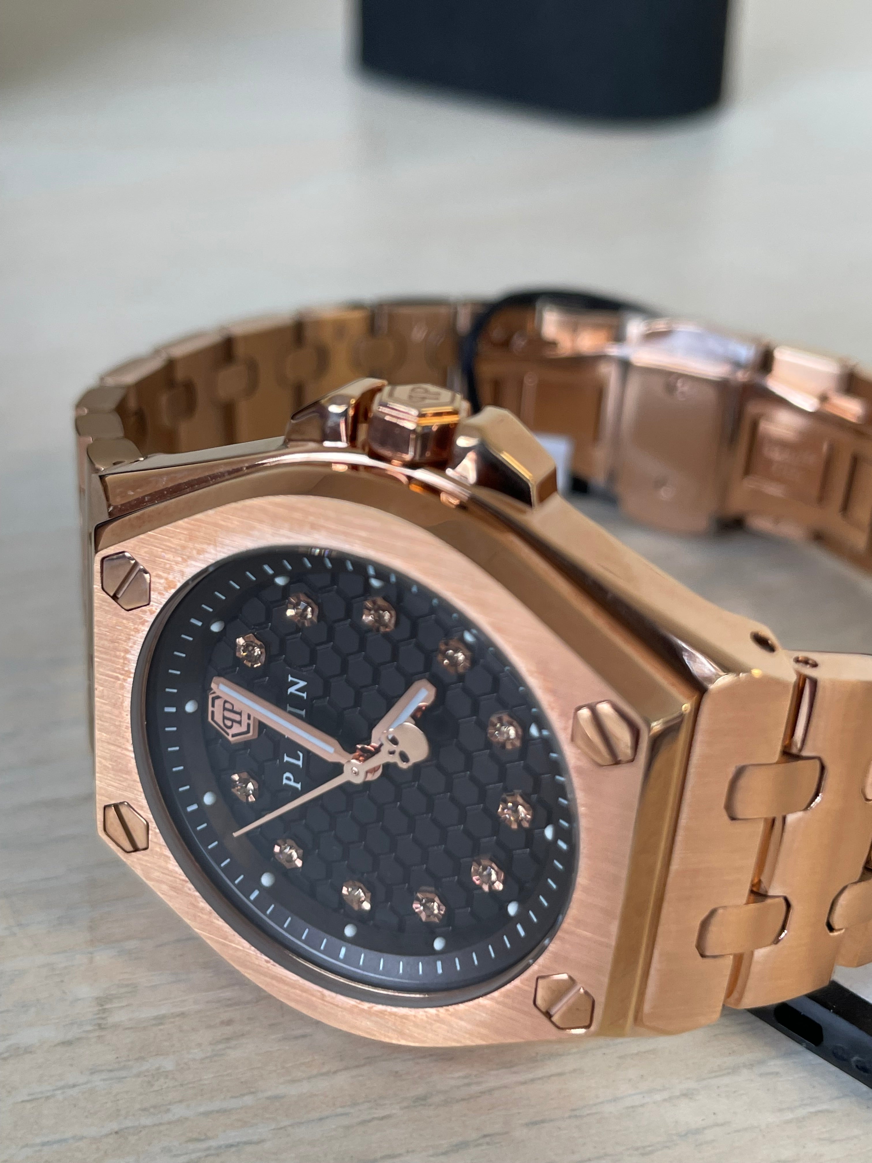 Philipp Plein PJAA0522 Quarzuhr 44mm Roségold Neu mit Etikett