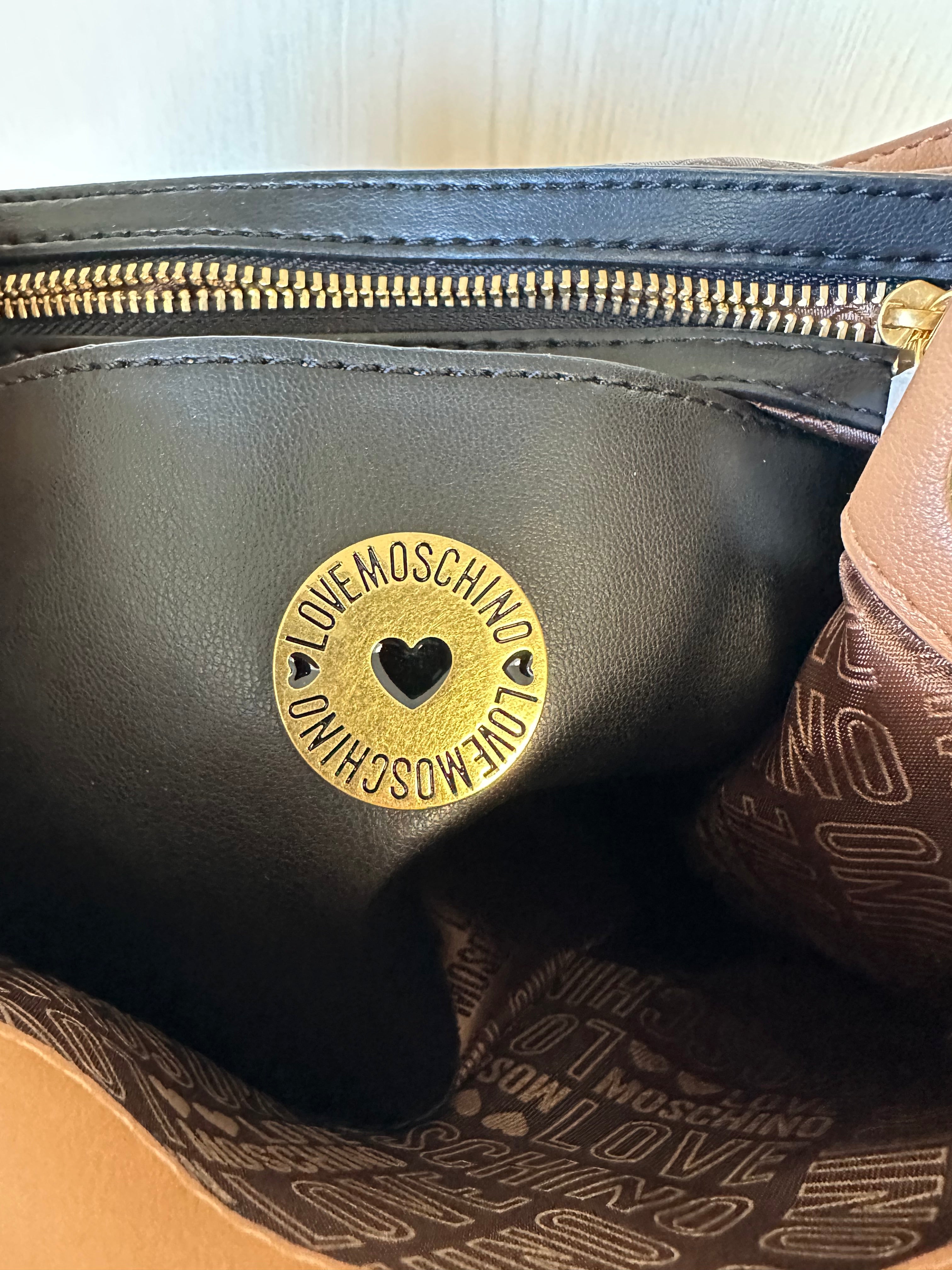 Love Moschino Multipocket Rucksack – cognac, sehr guter Zustand, Medium