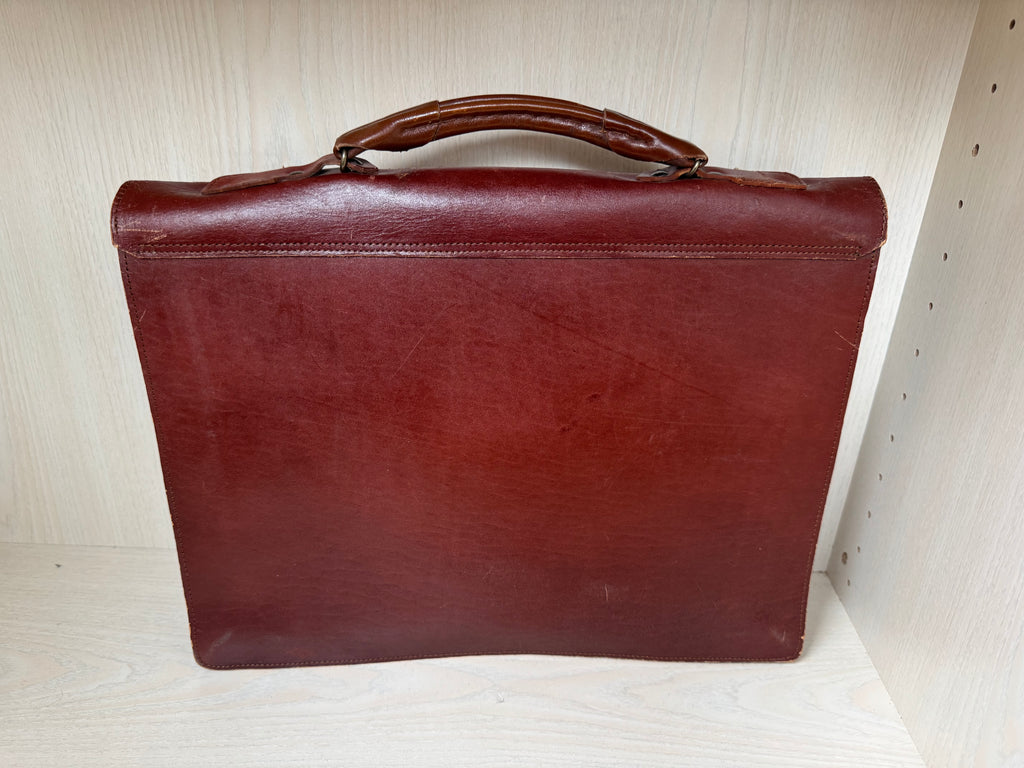 Goldrock Vintage Genuine Leather Briefcase – Medium Brown Satchel