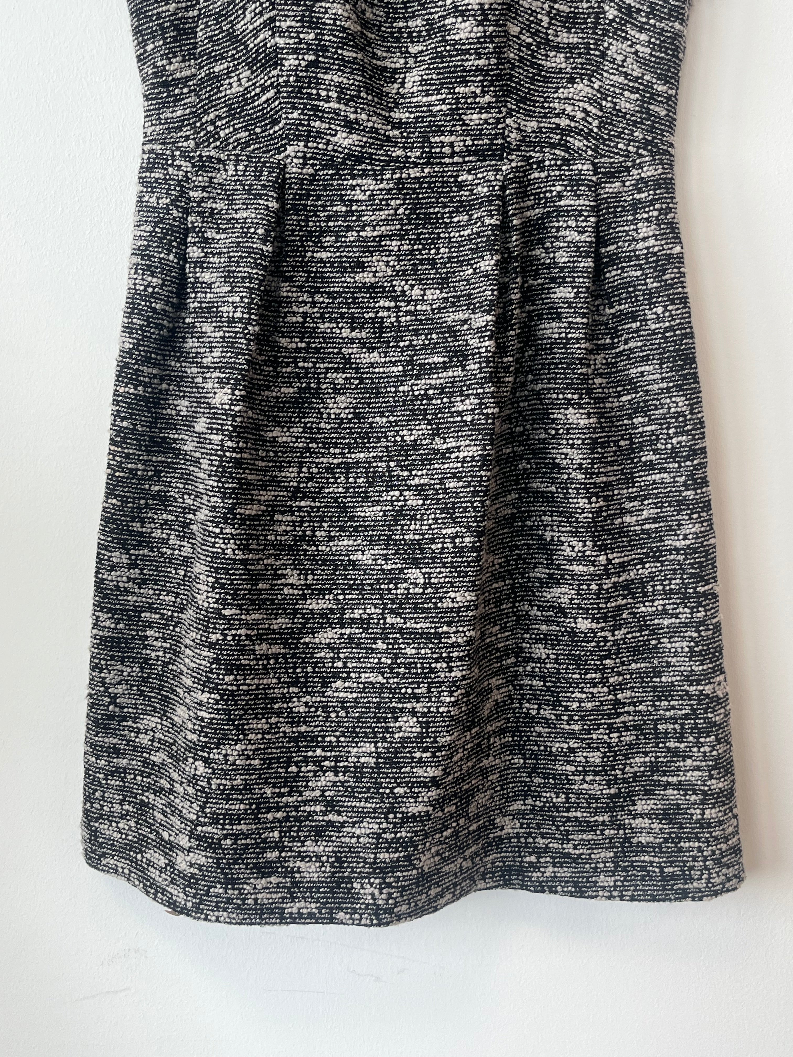 VILA Tweed Dress XS Grey Black | Back Cut-Out | Very Good Condition