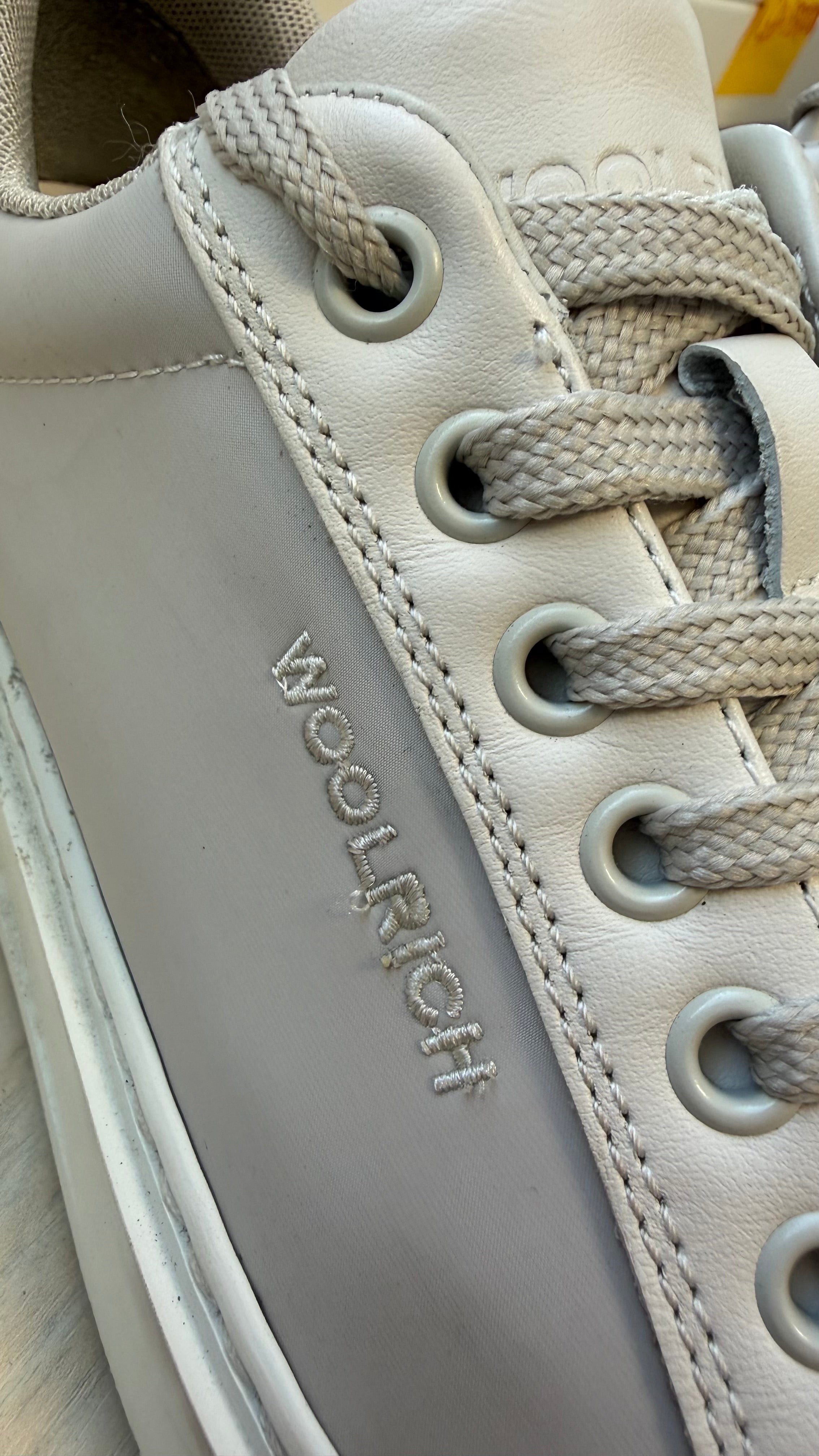 Woolrich Eco-Leather Sneakers Weiß EU 37 Damen Italien Sehr Gut