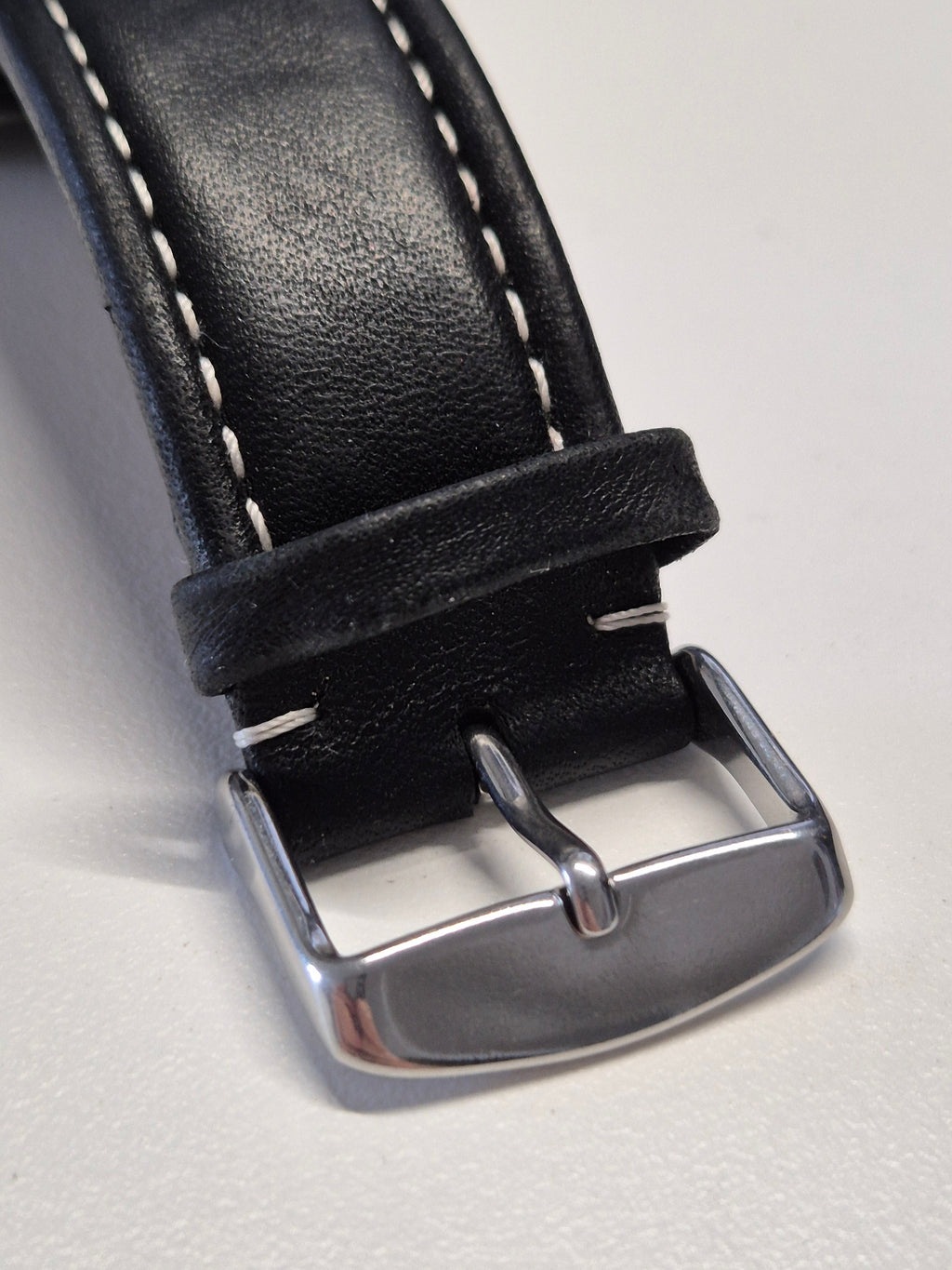 Emporio Armani AR0143 Men’s Rectangular Stainless Steel Watch Black Leather Strap