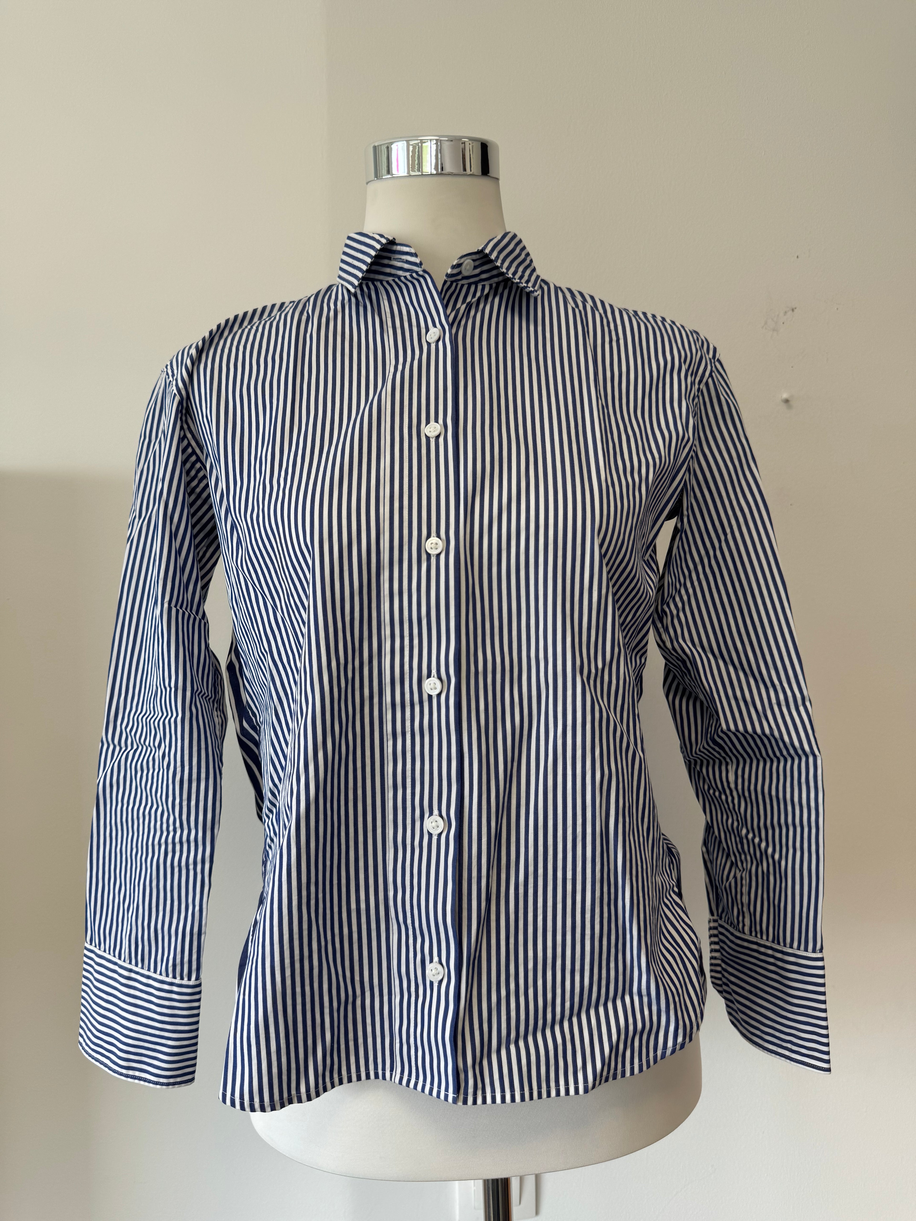 UNIQLO +J Supima Cotton Striped Shirt XS Navy White Very Good