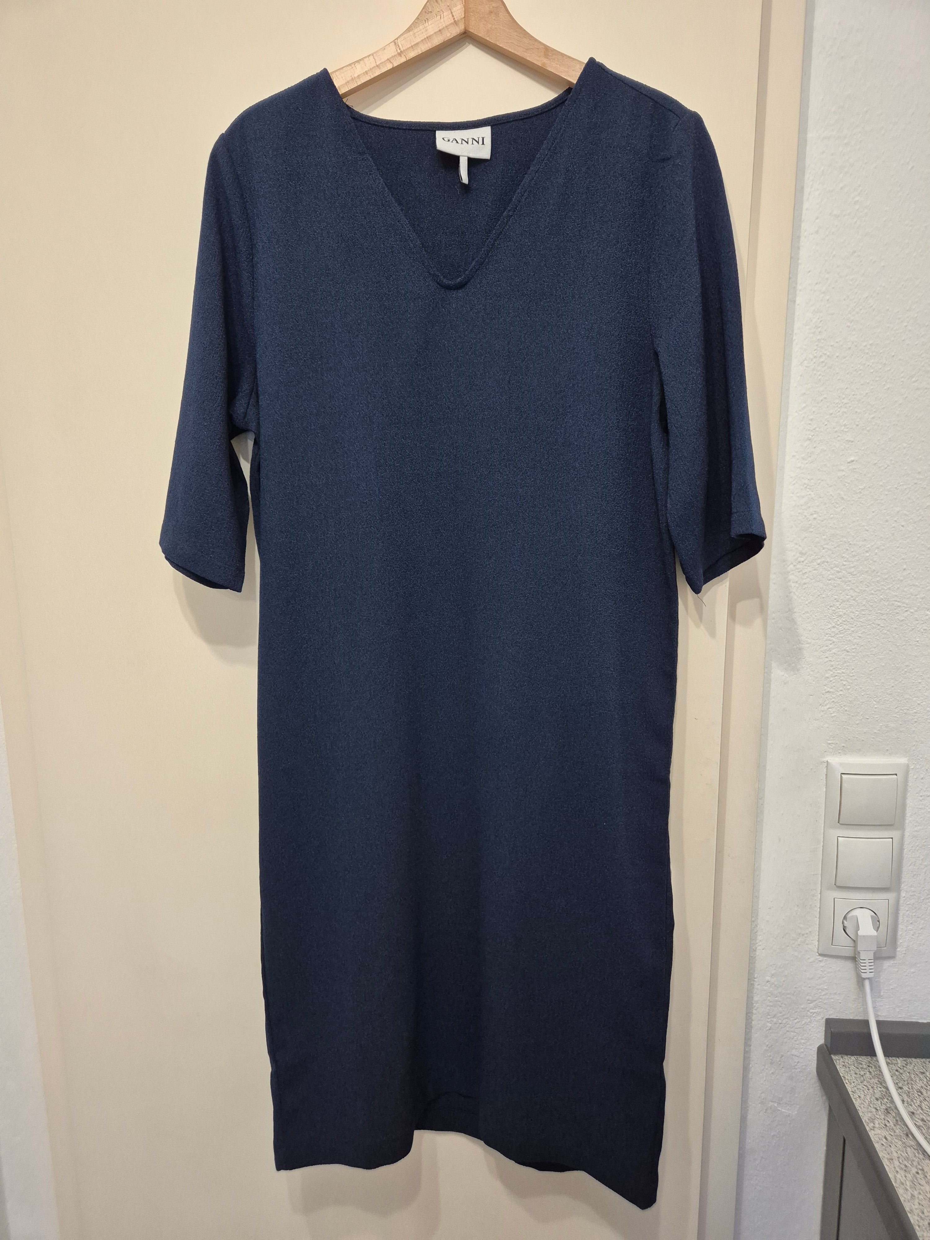 GANNI V-Ausschnitt Strickkleid Schwarz S Wie Neu