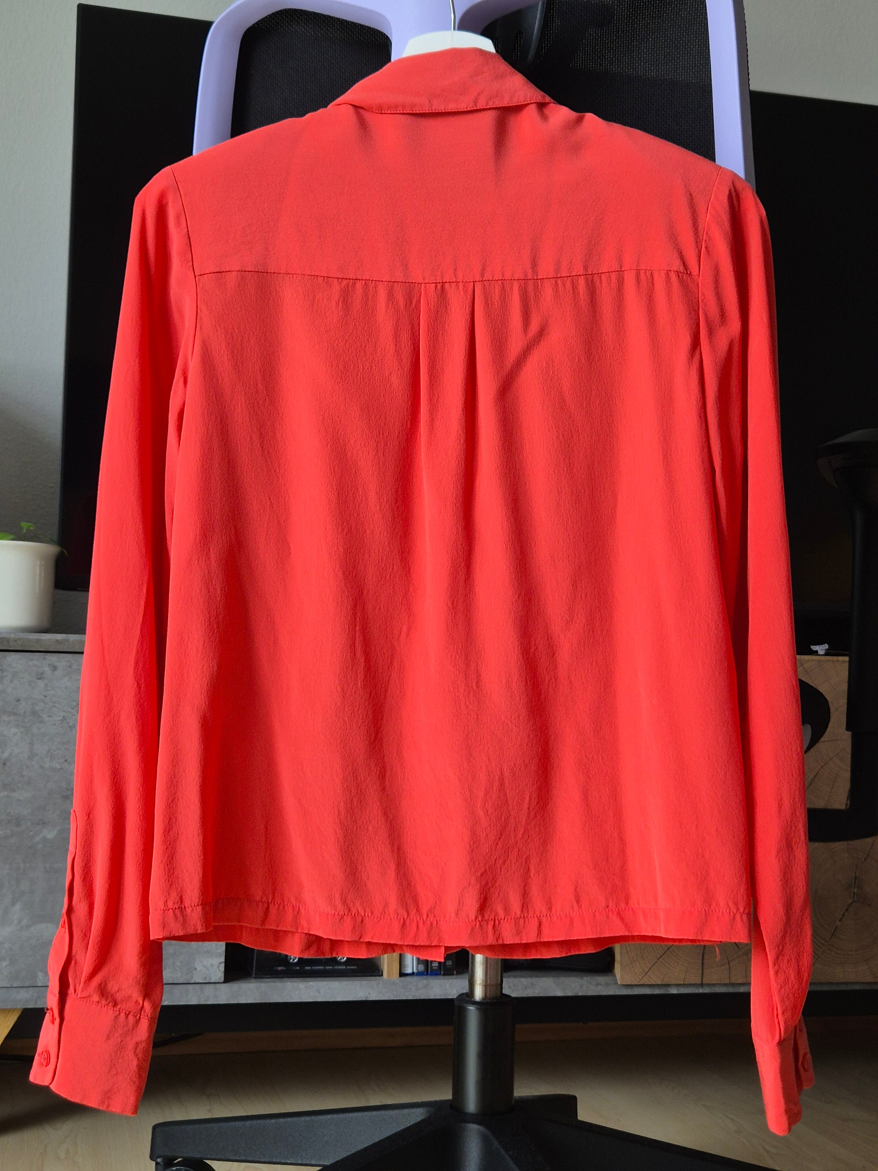 MADELEINE red silk blouse XS, long sleeves, very good condition
