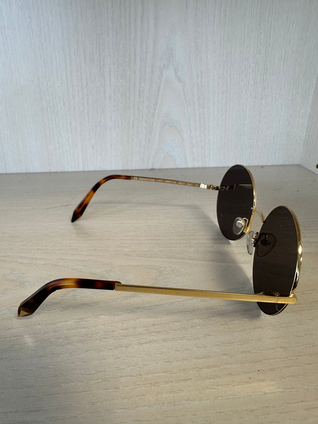 Victoria Beckham Sonnenbrille VB595 C18 Gold Rund Medium – Guter Zustand