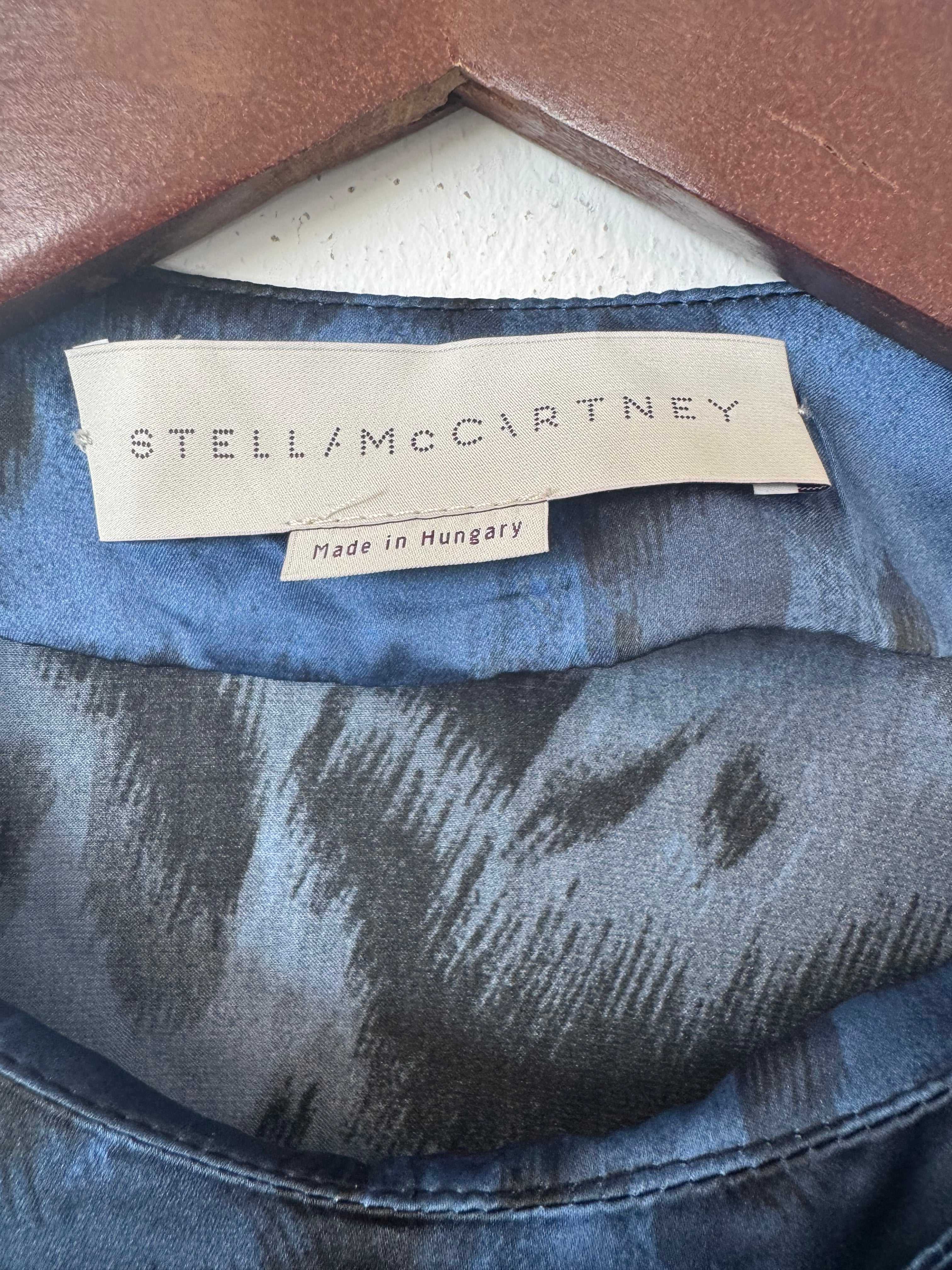 Stella McCartney Kleid 100% Seide, Gr. 36, Blau-Schwarz, Sehr guter Zustand