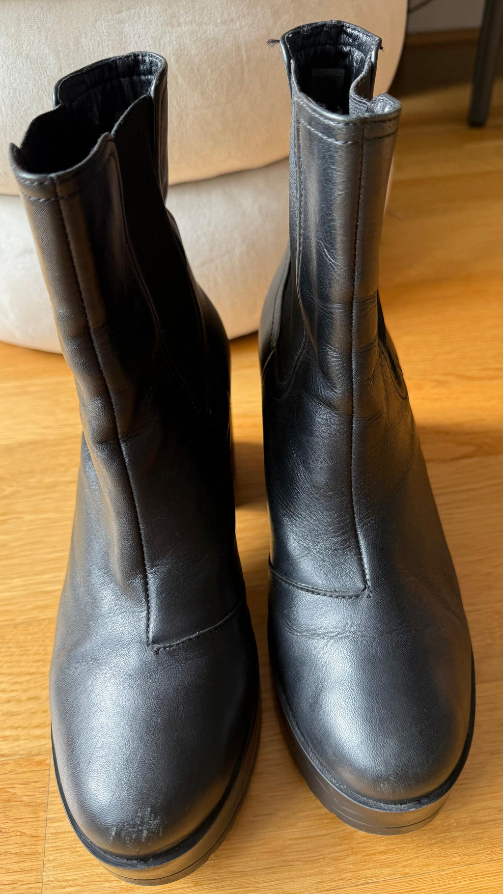 San Marina Chelsea Stiefeletten | Leder | Schwarz | Blockabsatz | Gr. 39 | Guter Zustand