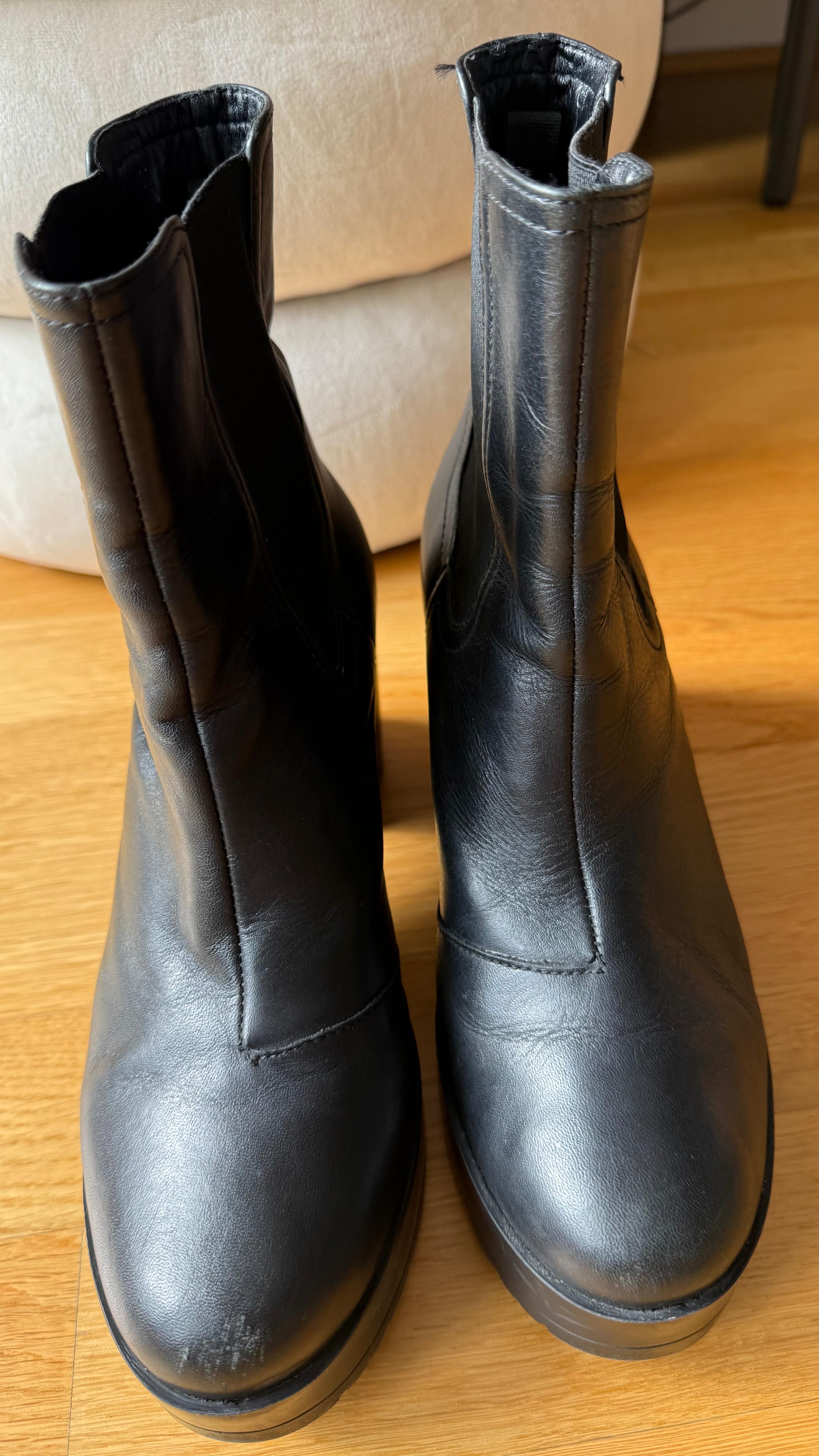 San Marina Chelsea Stiefeletten | Leder | Schwarz | Blockabsatz | Gr. 39 | Guter Zustand