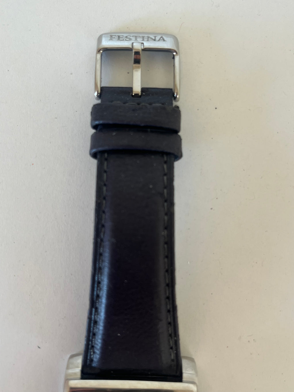 Festina Square Chronograph | Edelstahl | Lederarmband | 37mm | Guter Zustand