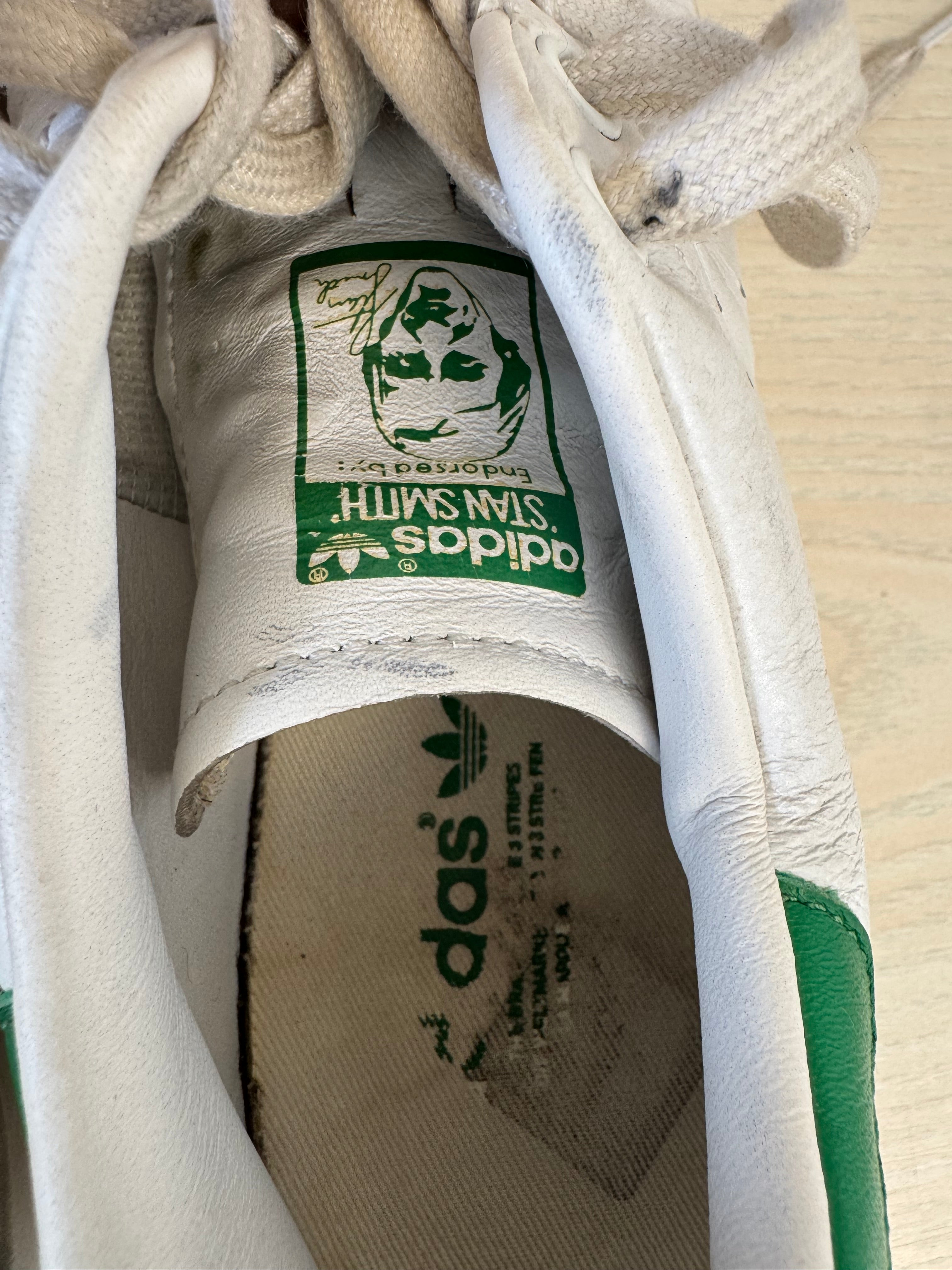 adidas Stan Smith White/Green – EU 38 / UK 5 – Classic Leather Sneakers Used