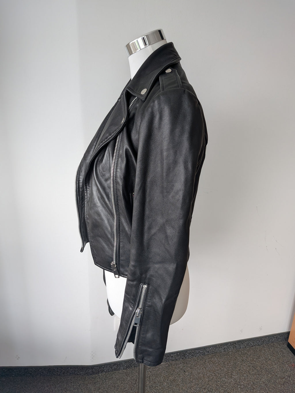 Walter Baker 100% Lammleder Moto Jacke Schwarz Gr. S – Guter Zustand