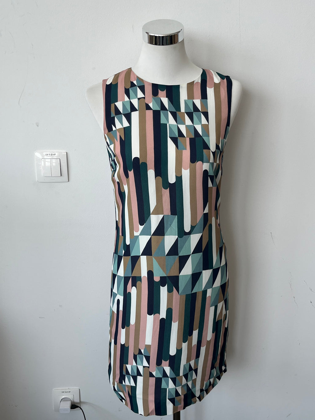 M Missoni Geometric Print Kleid Viskose Multicolor IT38 XS Wie Neu