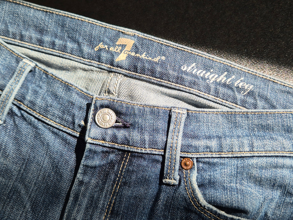7 For All Mankind Straight Leg Jeans W30, Denimblau, Guter Zustand