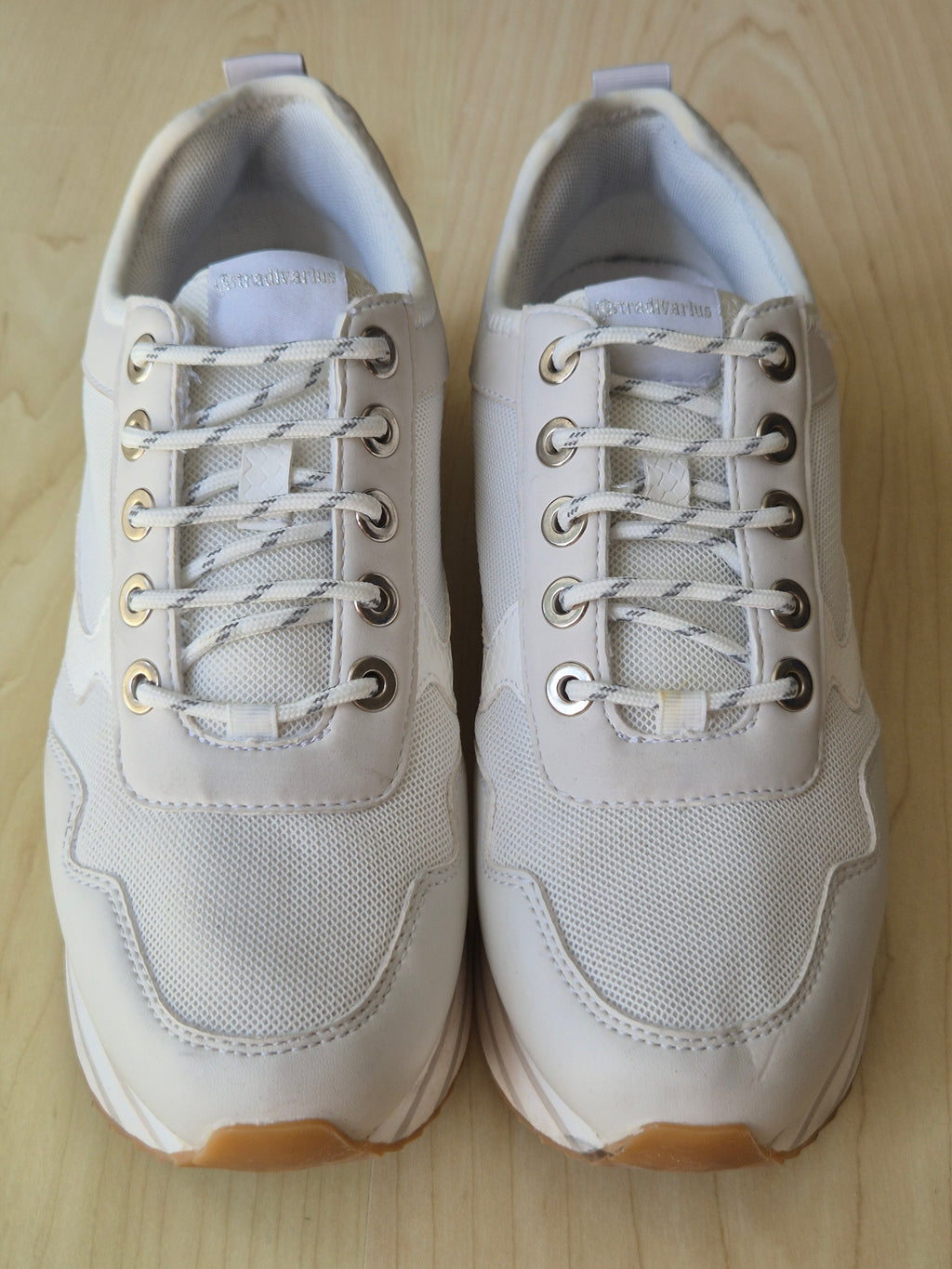 Stradivarius Chunky Sneakers – Weiß, Schlangen-Print, EU 39, Sehr Gut