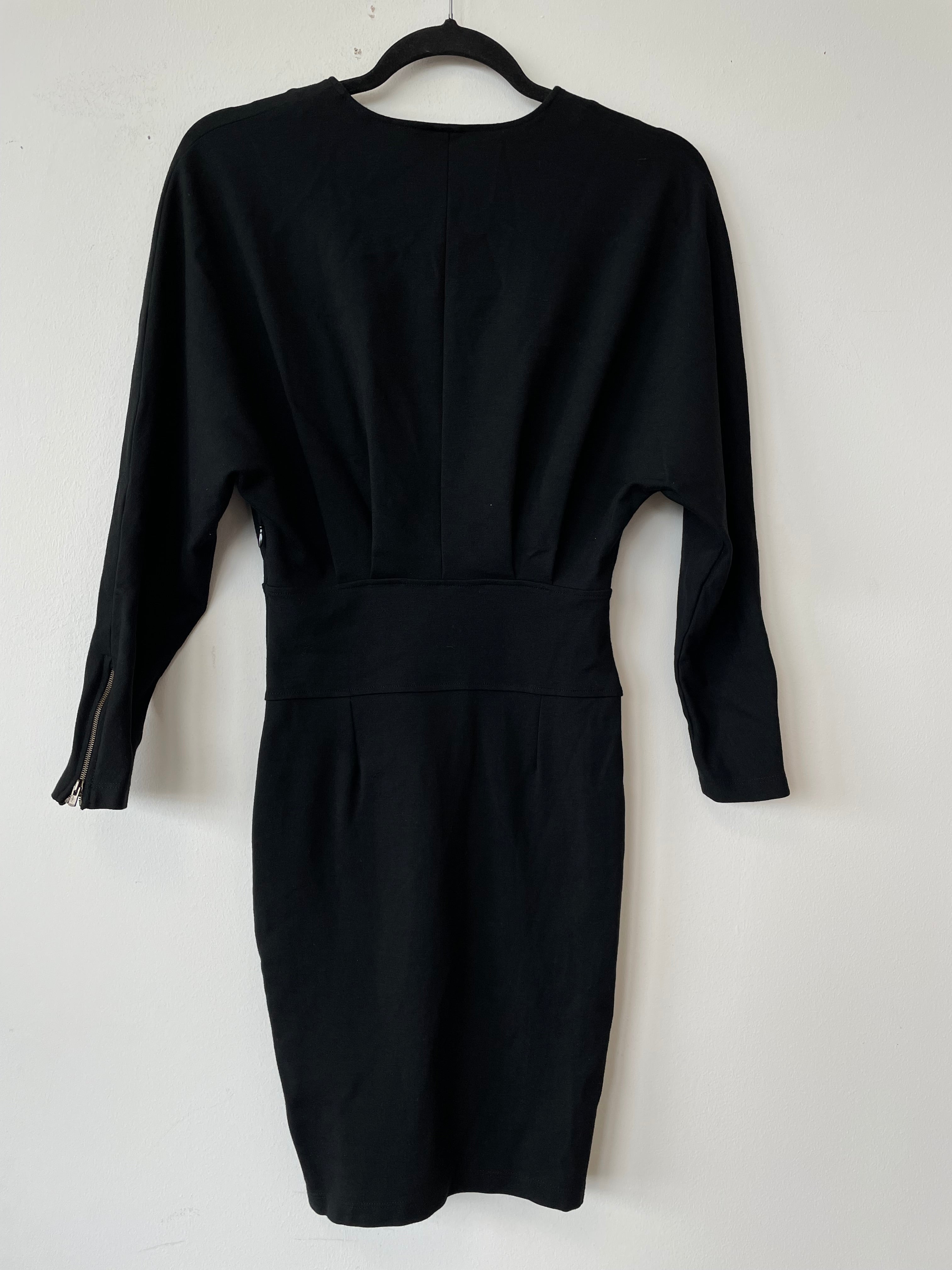 Stella McCartney Tailored Midi Dress Black Size 36 Compact Knit Very Good