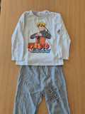Zara Kids Naruto Shippuden Pyjama Set, Gr. 128, Weiß/Grau, Zustand Gut