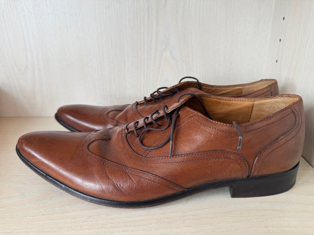 Rover & Lakes Oxford Dress Shoes – Leather, Brown, EU 44, Normal Use