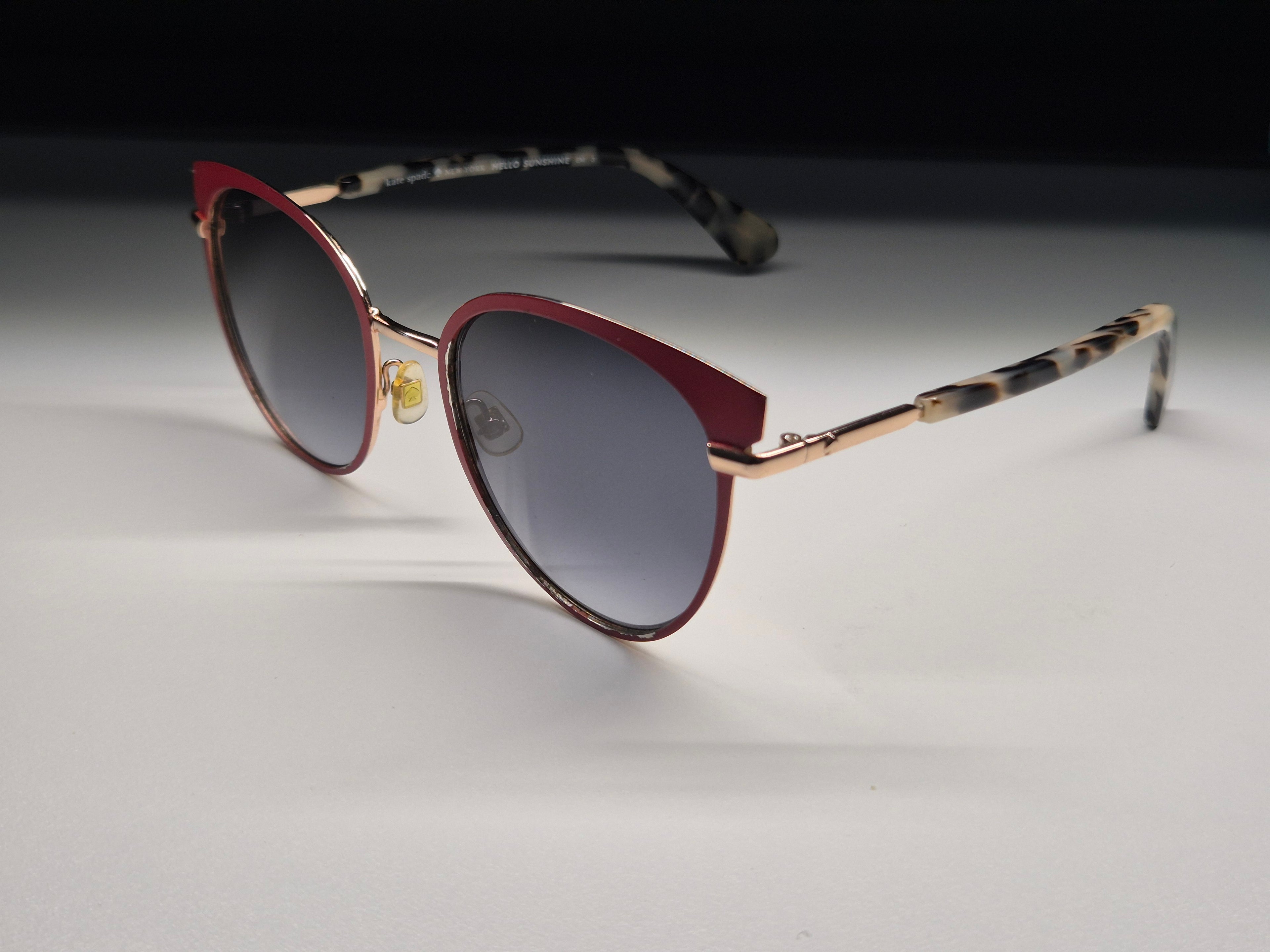 Kate Spade Janalee Sunglasses Red Havana/Grey, 53mm, Case & Cloth, Good Condition