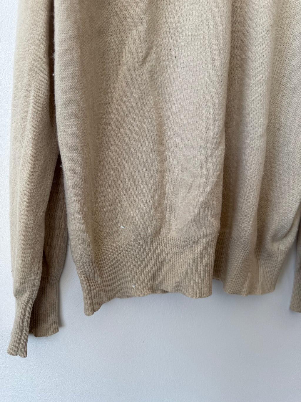 Otto Kern 100% Kaschmir V-Ausschnitt Pullover Gr. 48 (M/L) Beige, guter Zustand