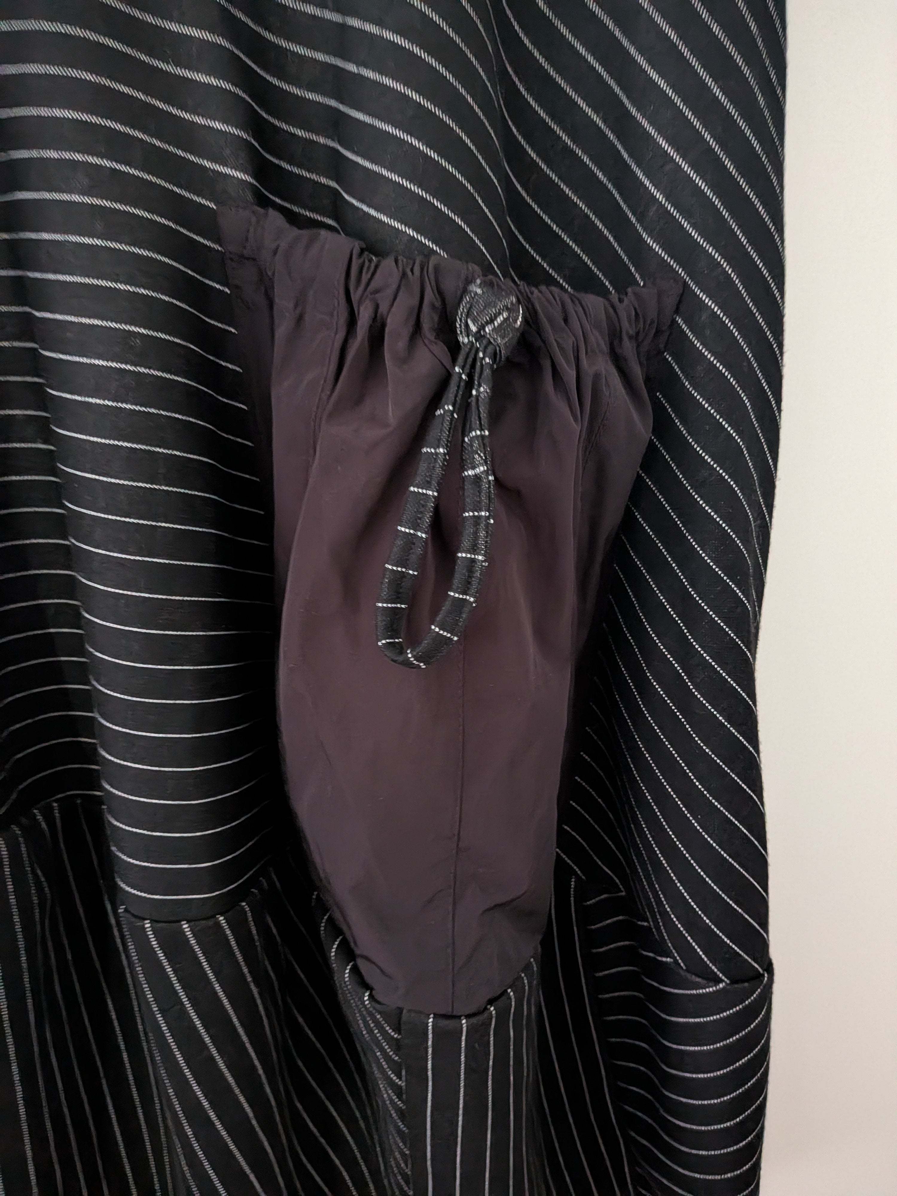She’s Crazy Layering Dress, Black Pinstripe, Size 3 M/L, Good Condition