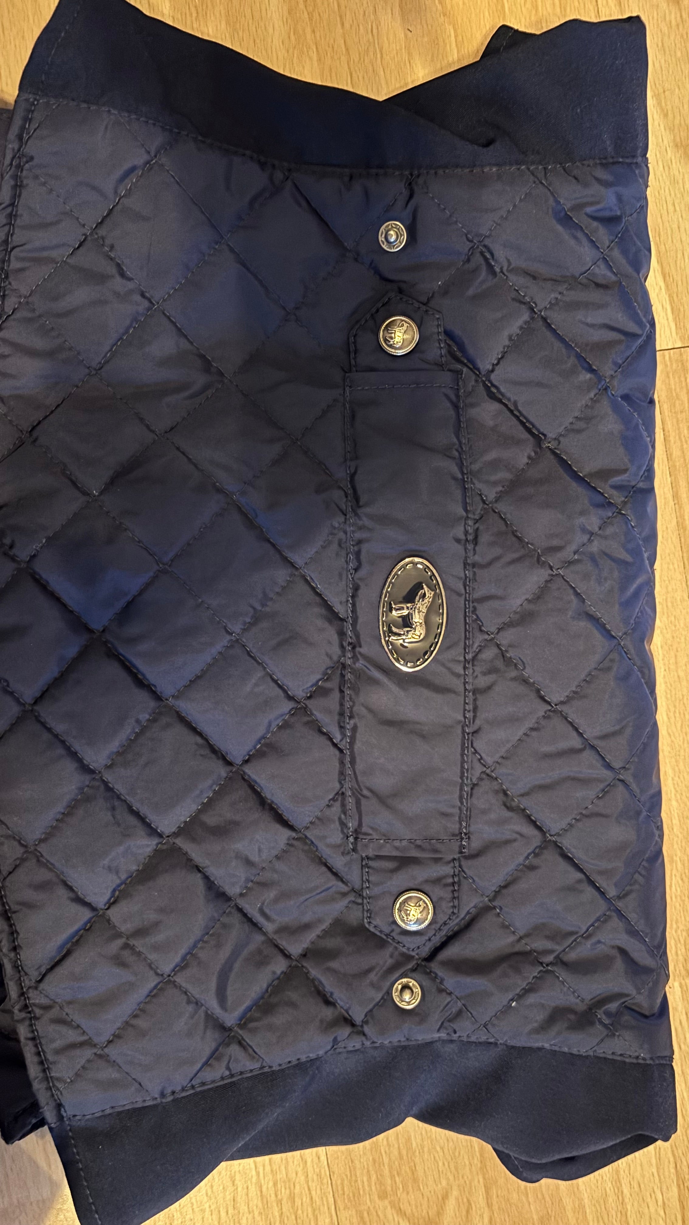 Iris Bayer Quilted Equestrian Vest Navy Blue Size 38 (M) – Good Condition