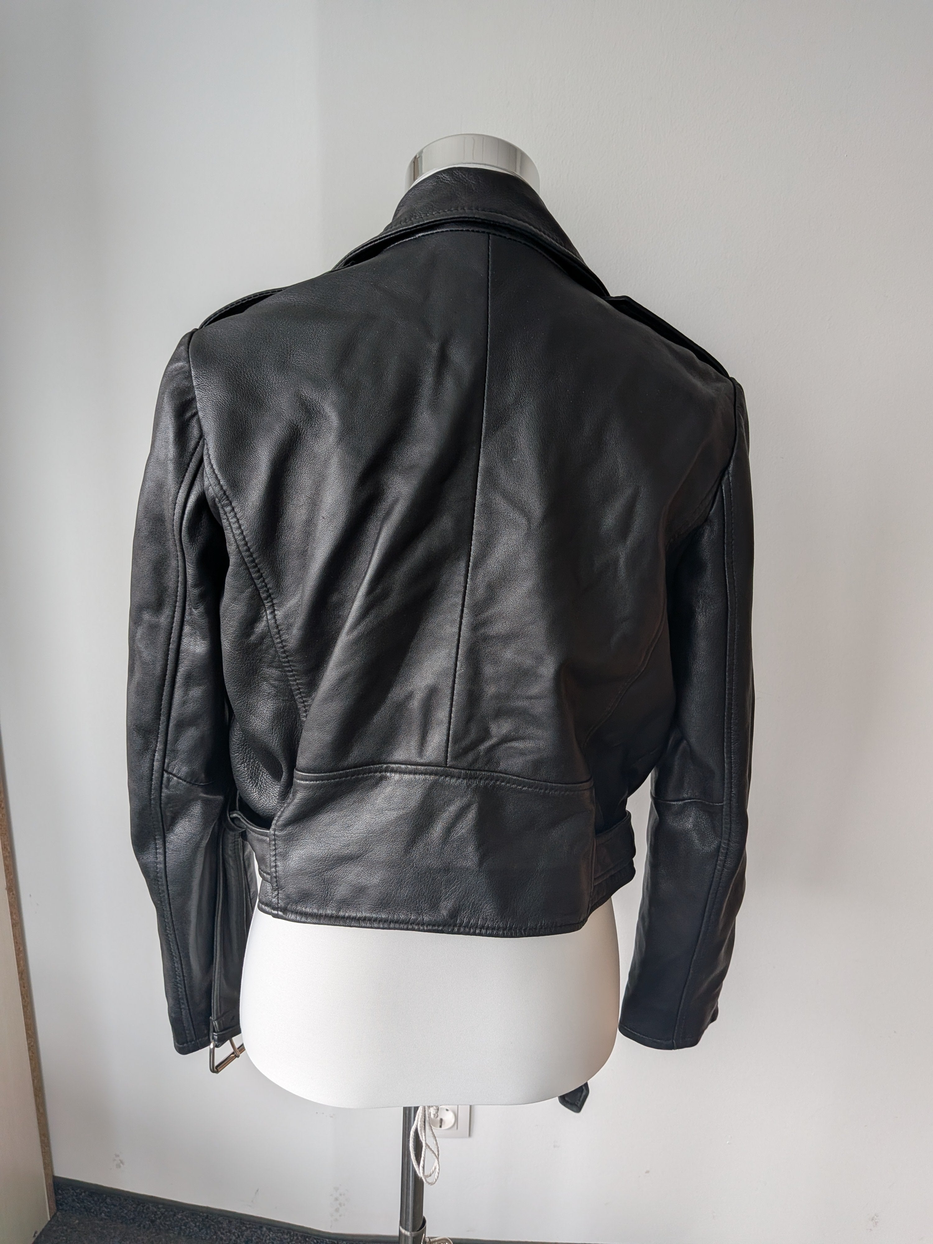 Walter Baker 100% Lammleder Moto Jacke Schwarz Gr. S – Guter Zustand
