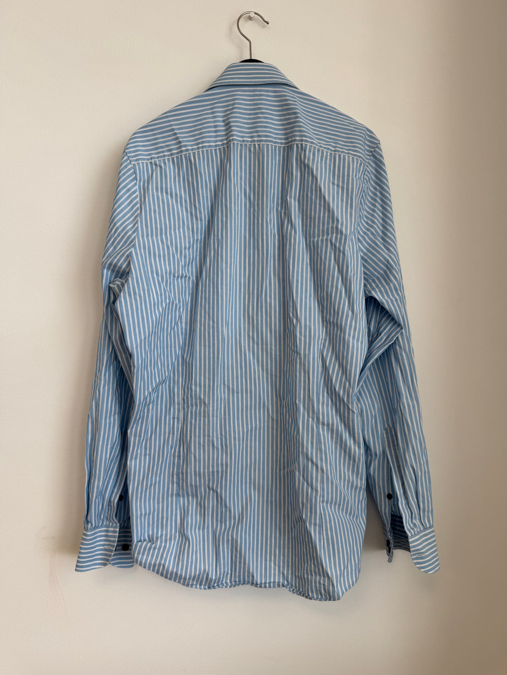 Finshley & Harding Easy Care Slim Fit Hemd Blau/Weiß Gestreift M Gut