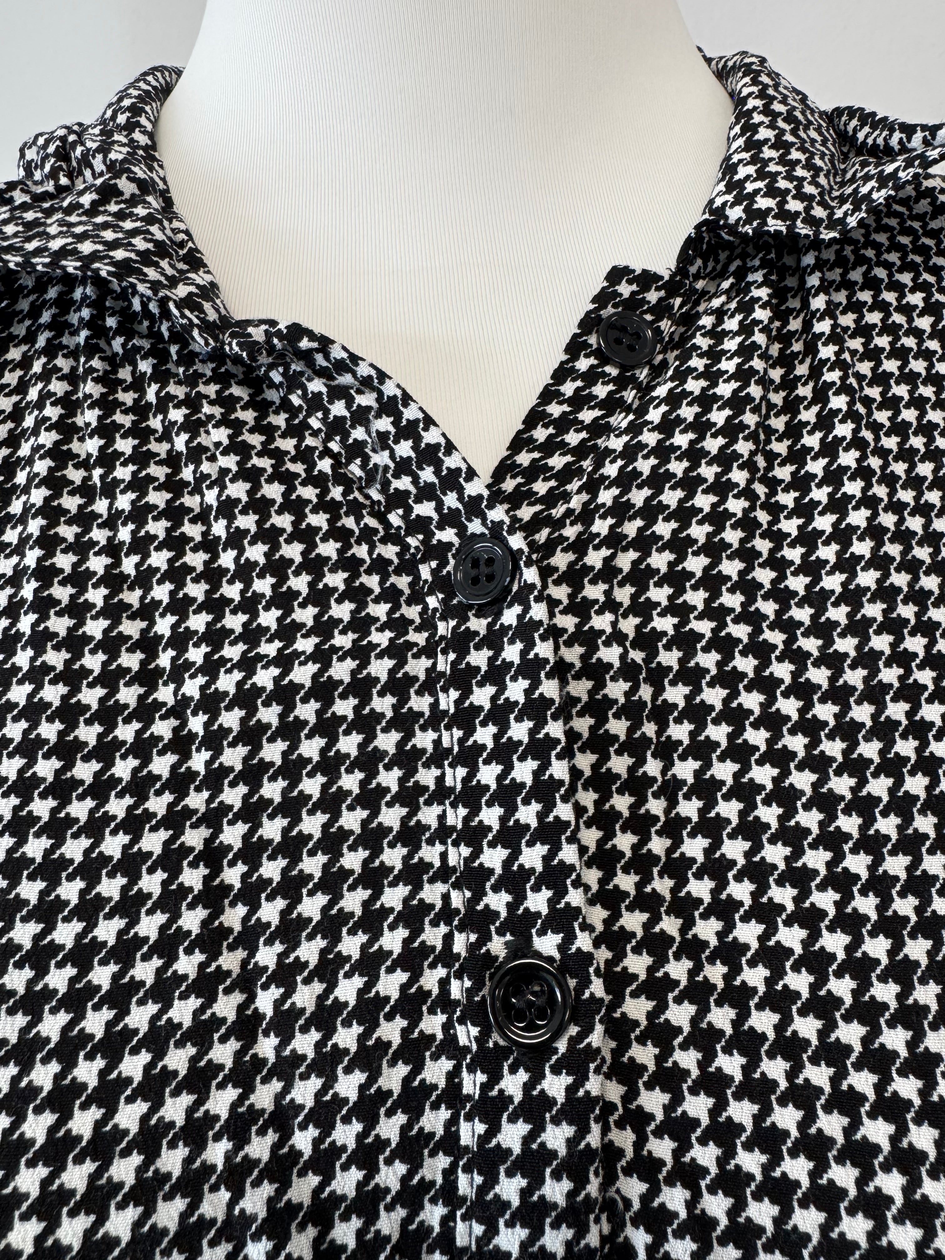 Zara Houndstooth Maxi Dress, Black/White, Size M, Very Good Condition