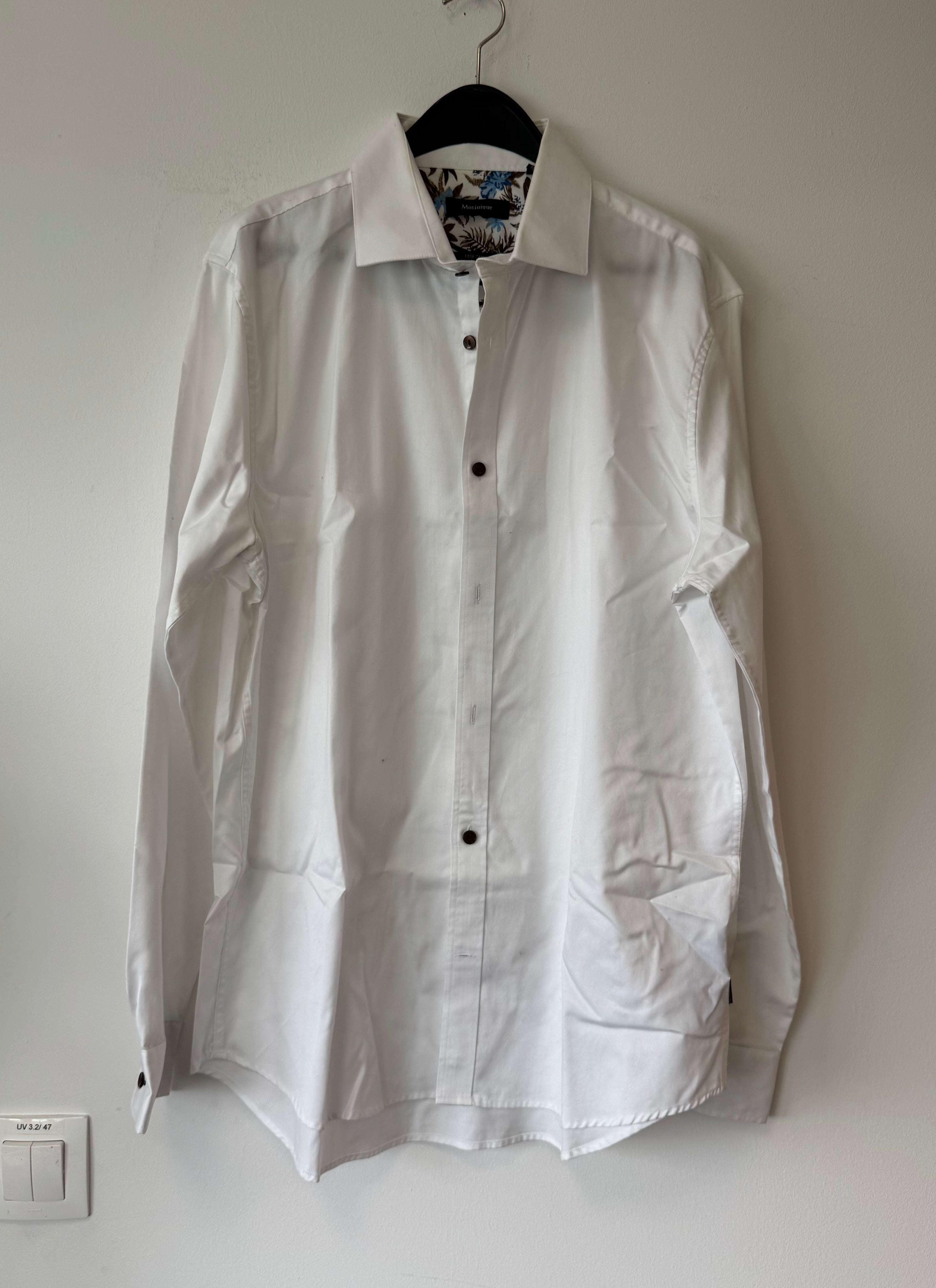 Matinique Easy-Care Hemd – Weiß, XL, Florale Details, Guter Zustand